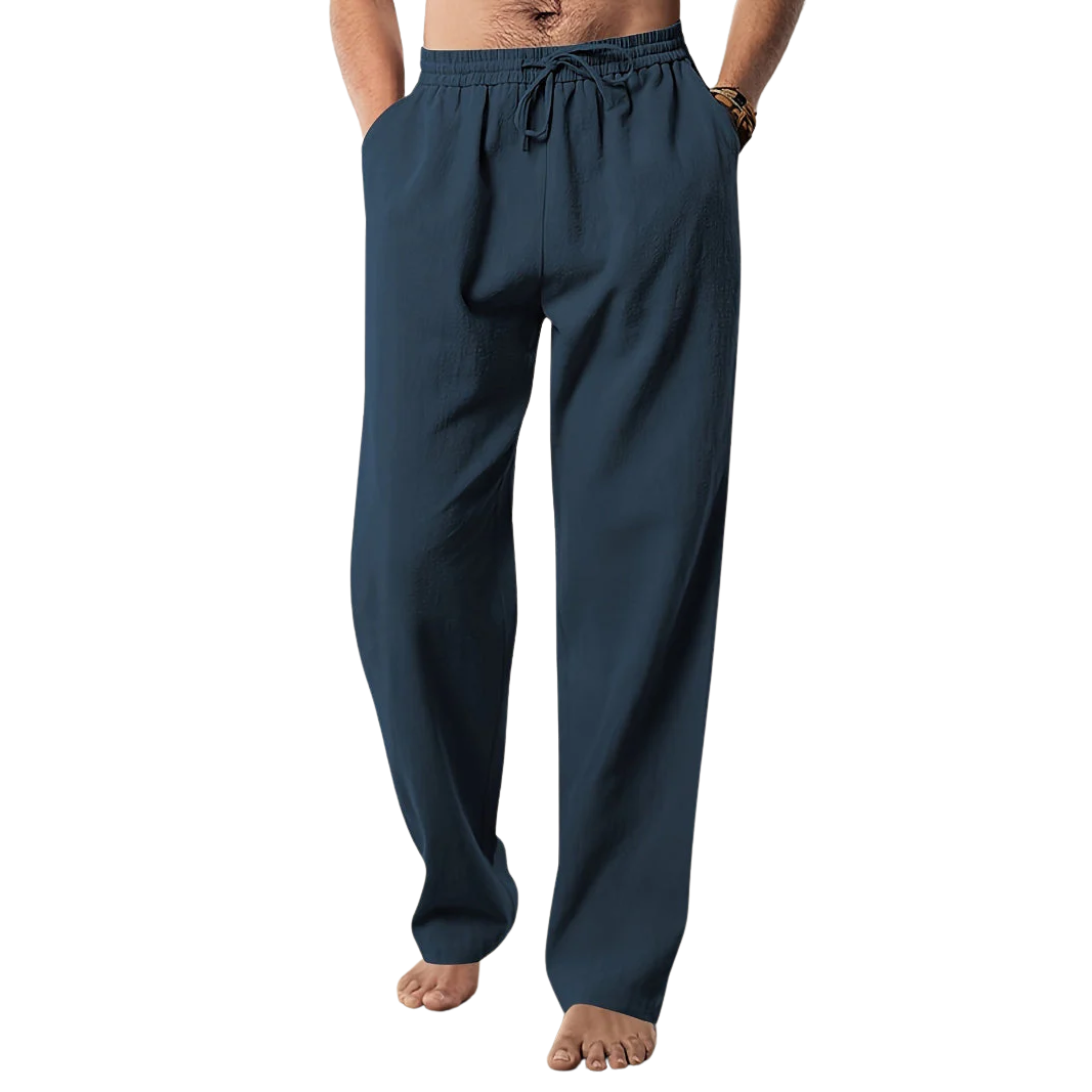 Pantalon coton homme coupe droite — voyage et quotidien