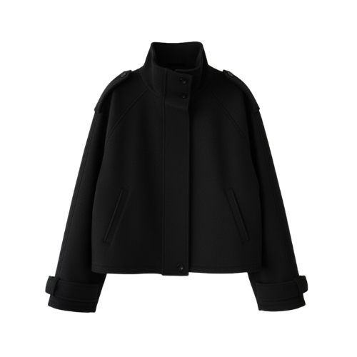 Veste Femme Élégante en Laine à Col Montant