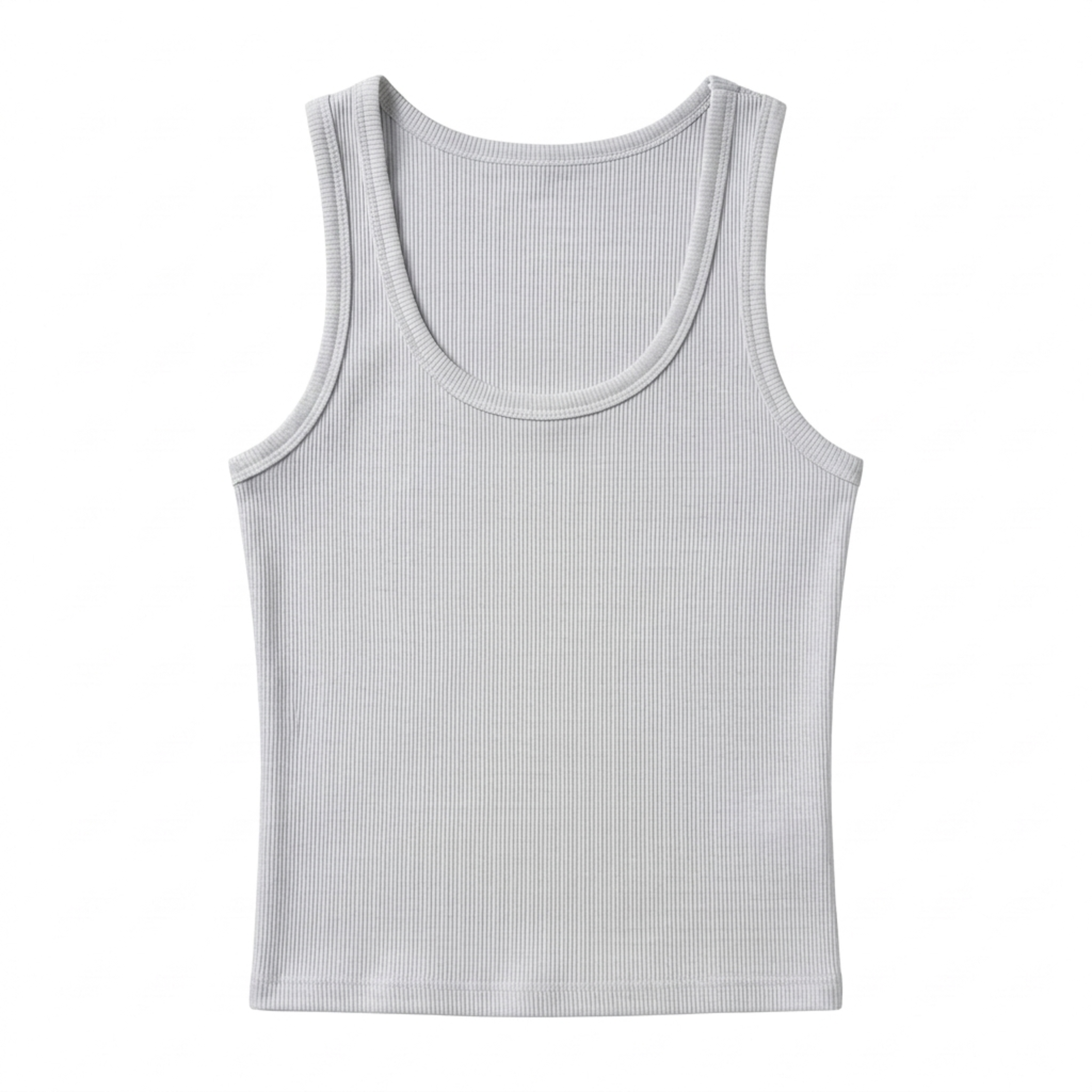Débardeur crop top femme — maille côtelée — col carré — plage et vacances