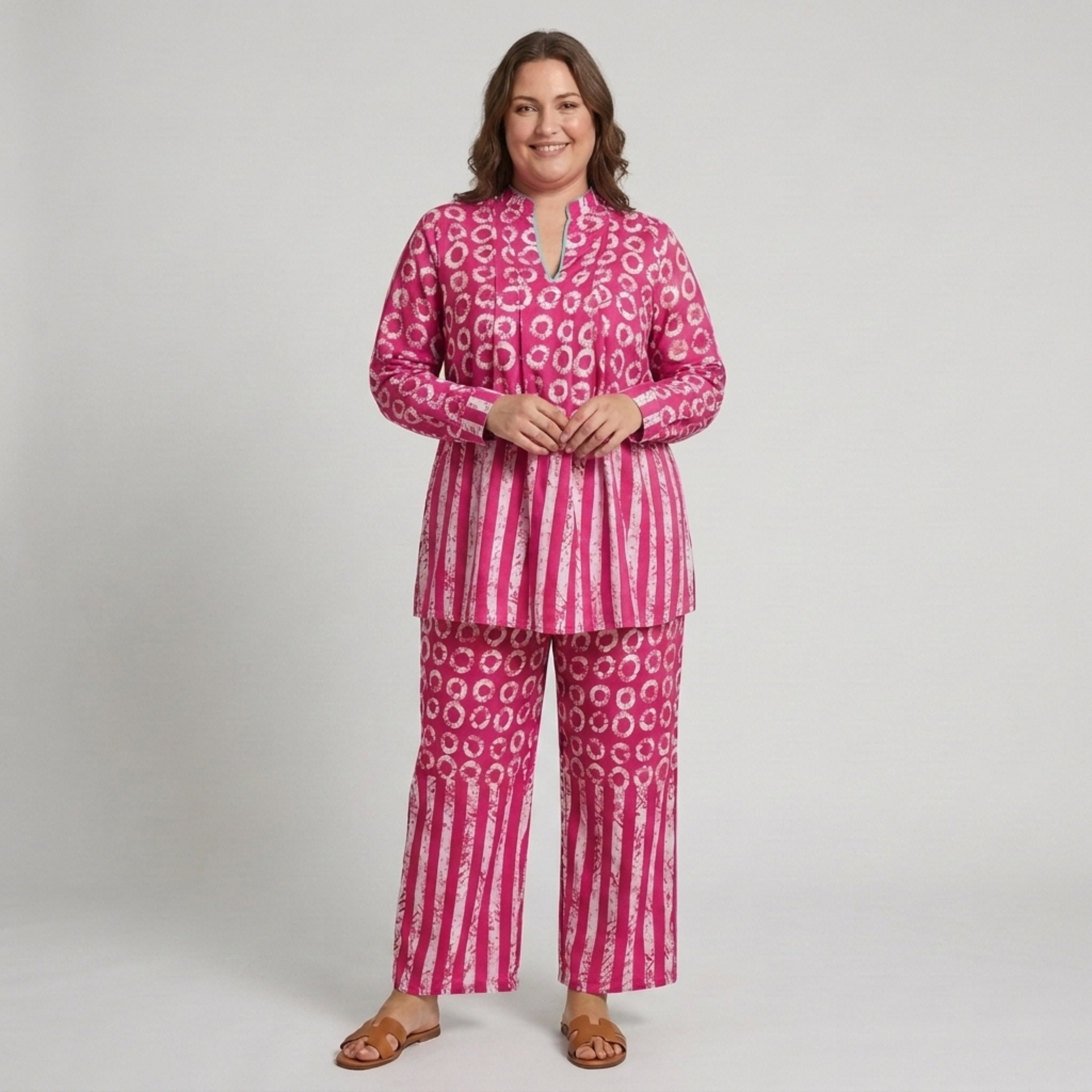 Ensemble pantalon grande taille à motifs