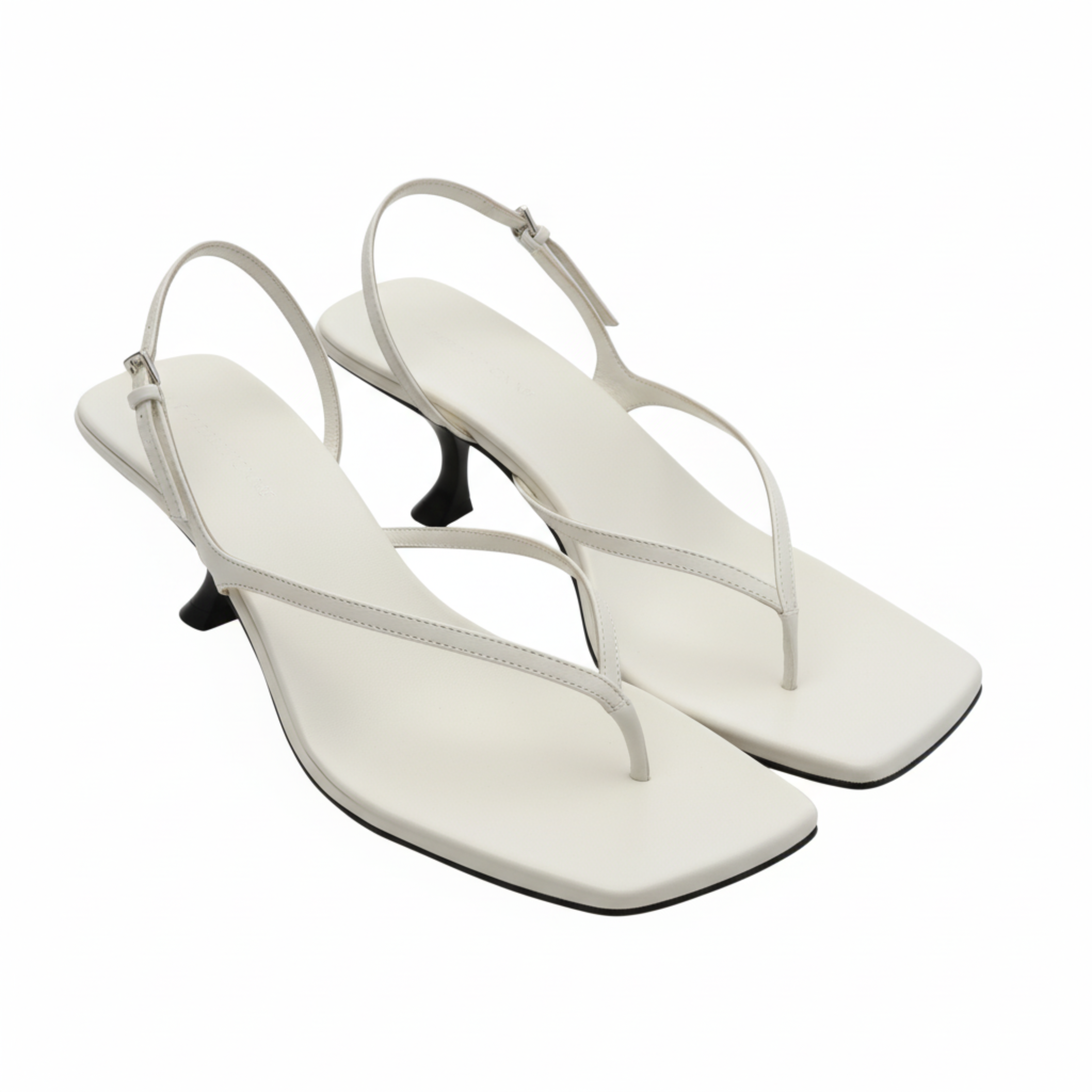 Sandales à Petits Talons avec Bride Arrière et Bout Carré pour Femmes
