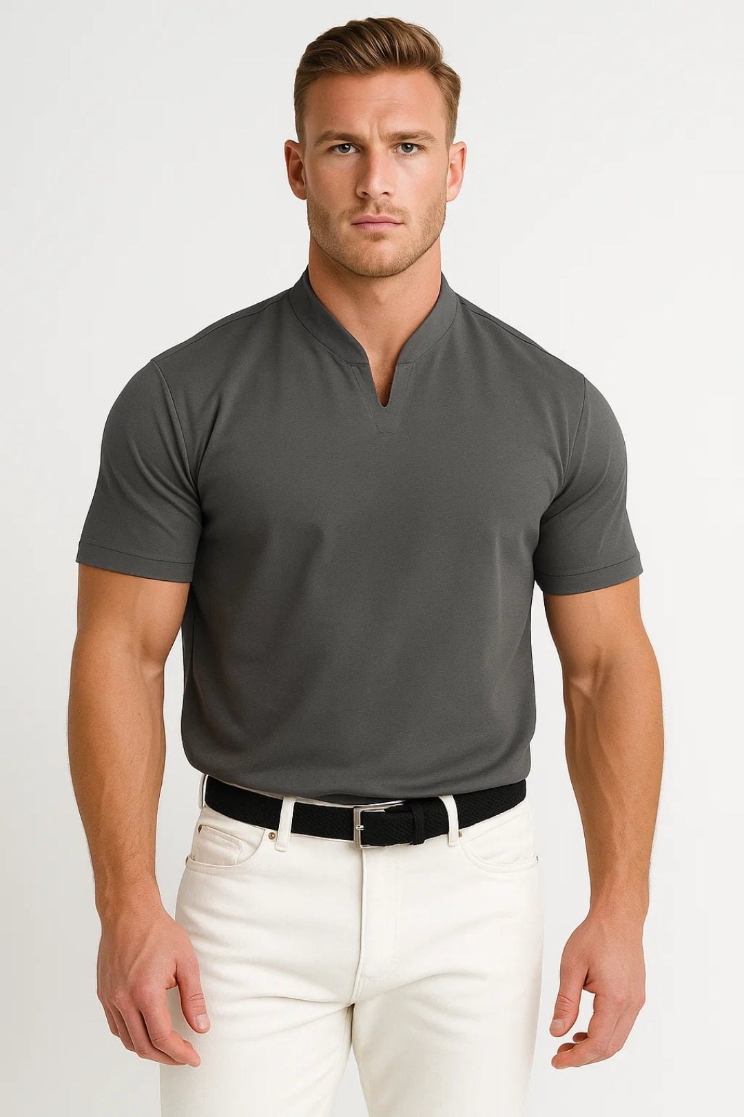 Haut Coton Col V Homme