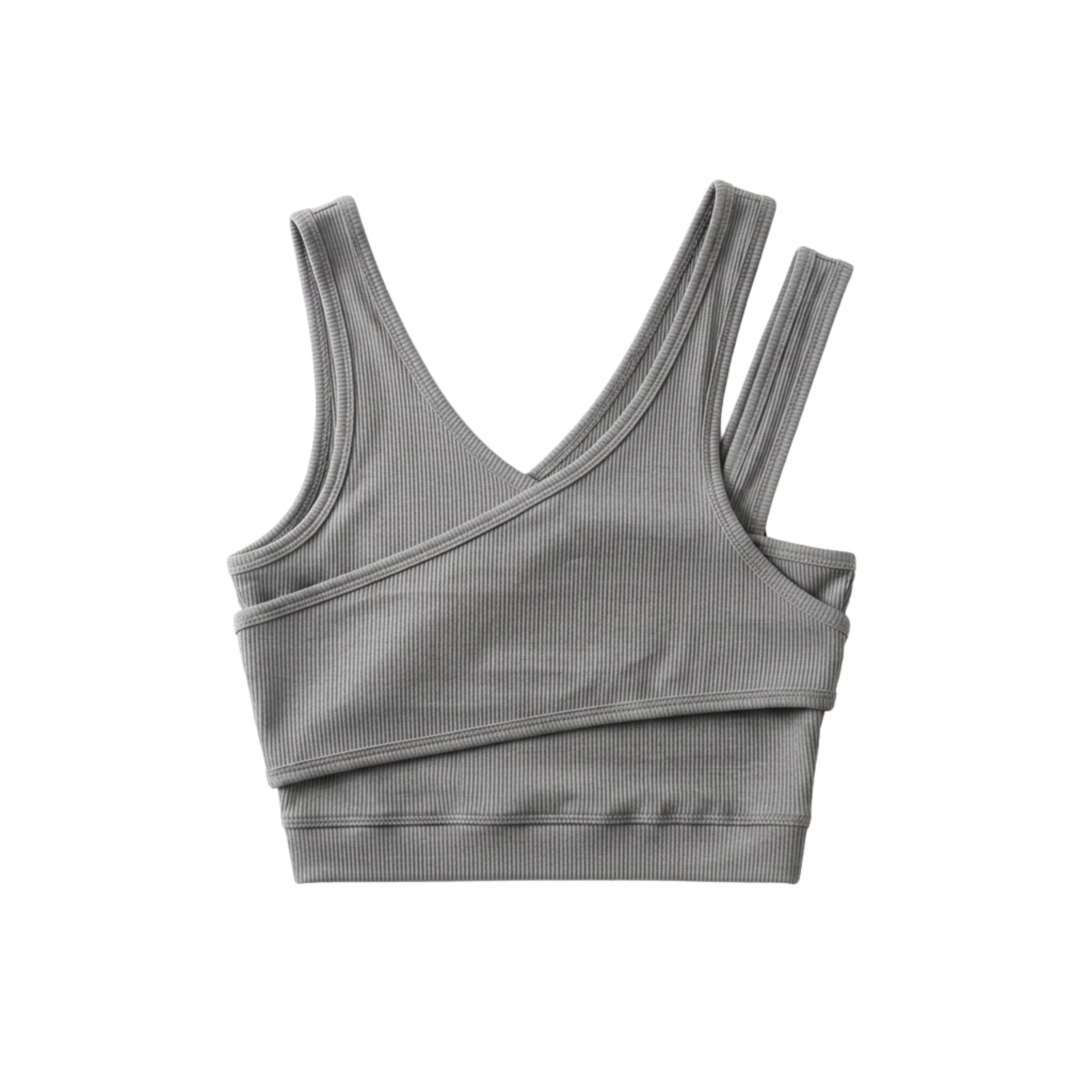 Haut court crop top débardeur — col v — style bohème