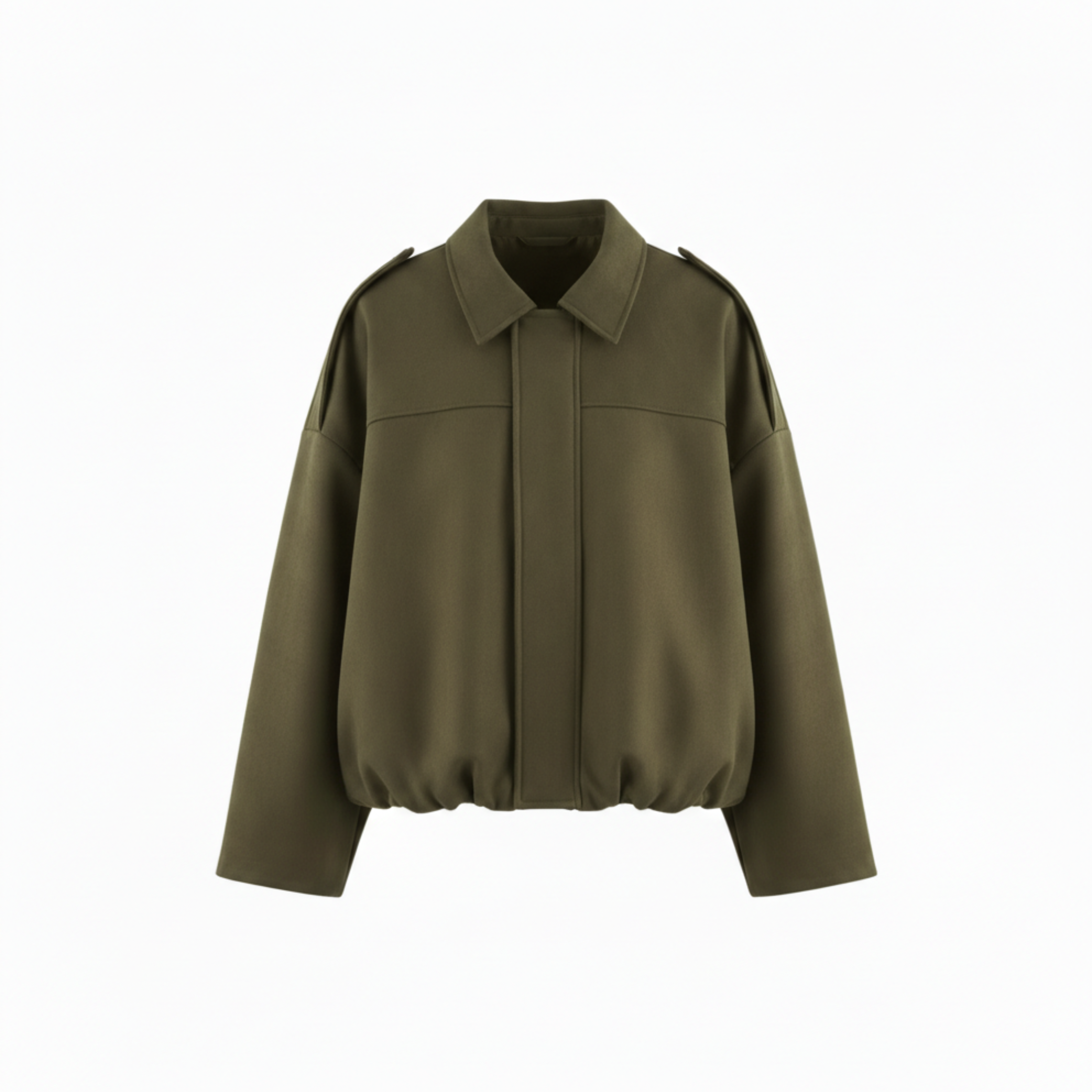 Blouson Bomber en Polyester avec Col à Revers et Fermeture Éclair pour Femme