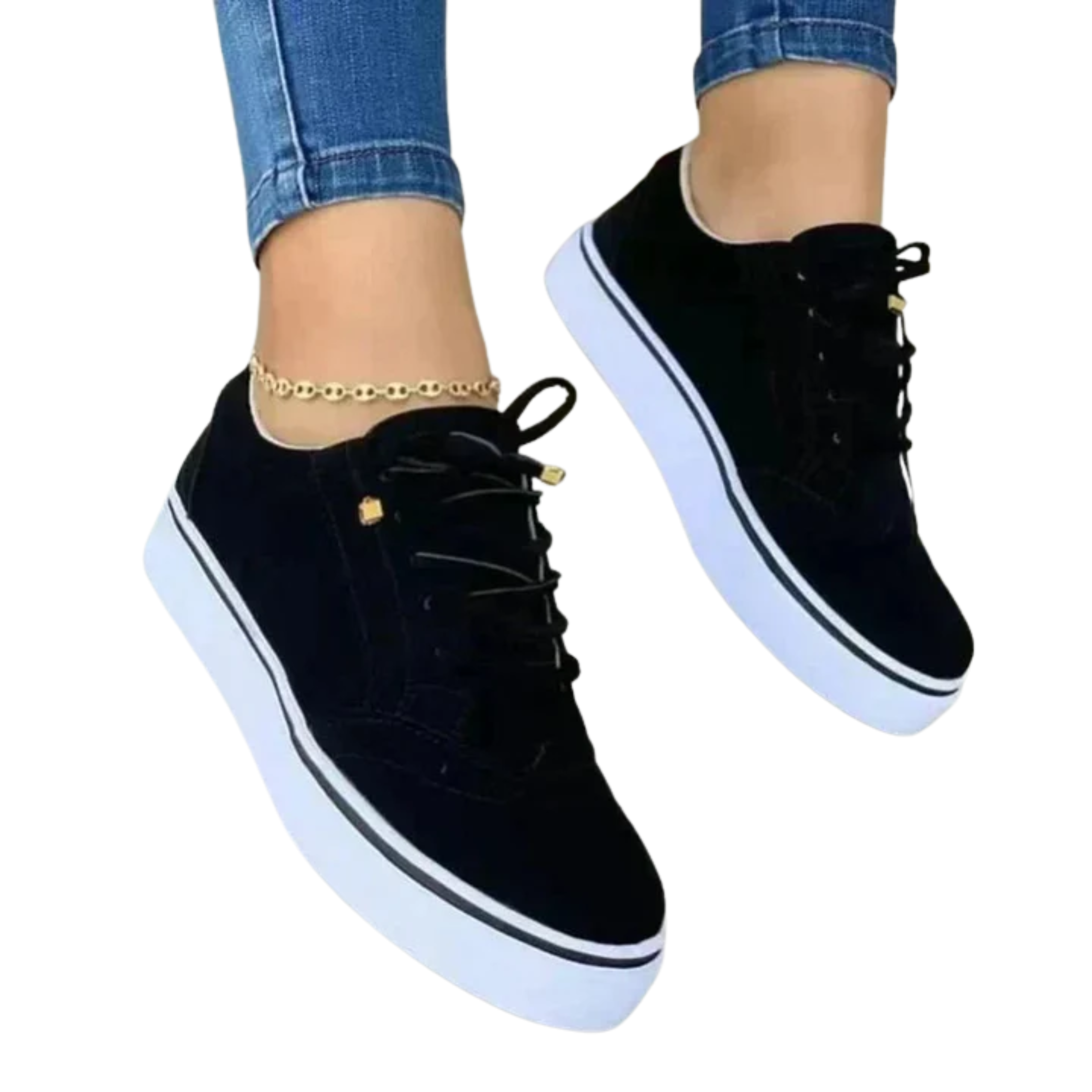 Chaussures de marche femme — semelle compensée et bout fleuri — loisirs