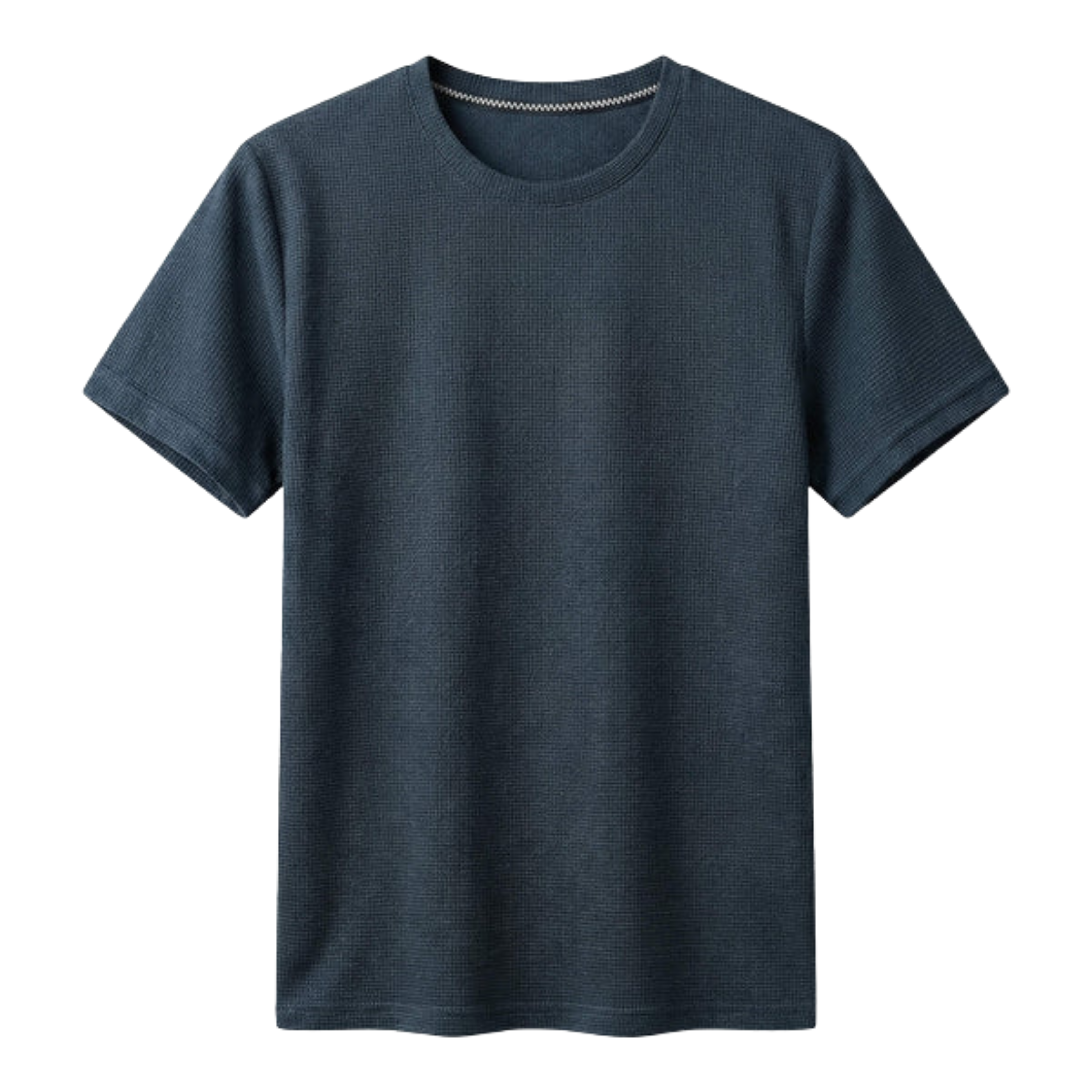 T-shirt en maille gaufrée pour homme — coupe décontractée ajustée — style casual quotidien