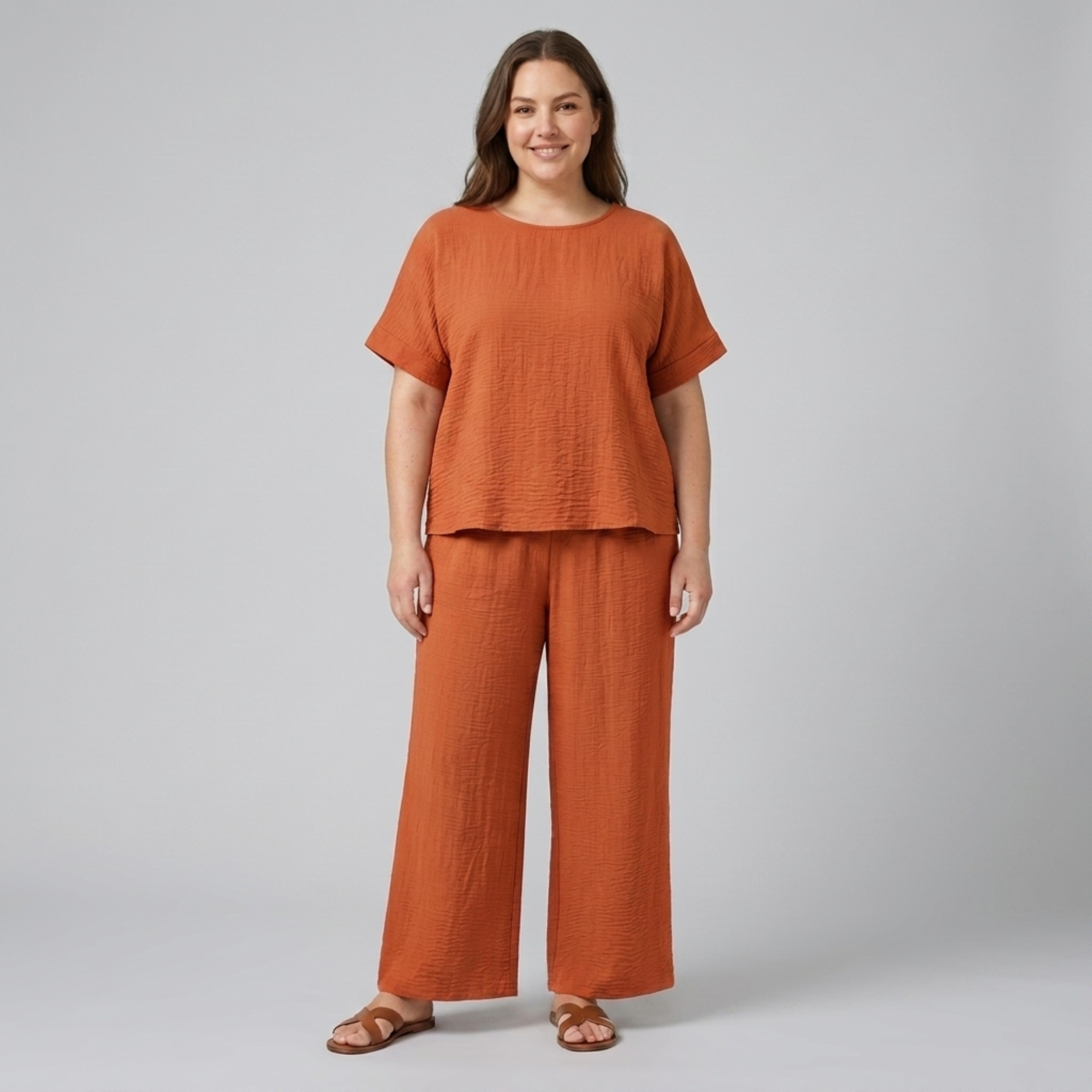 Ensemble pantalon grande taille décontracté pour femme