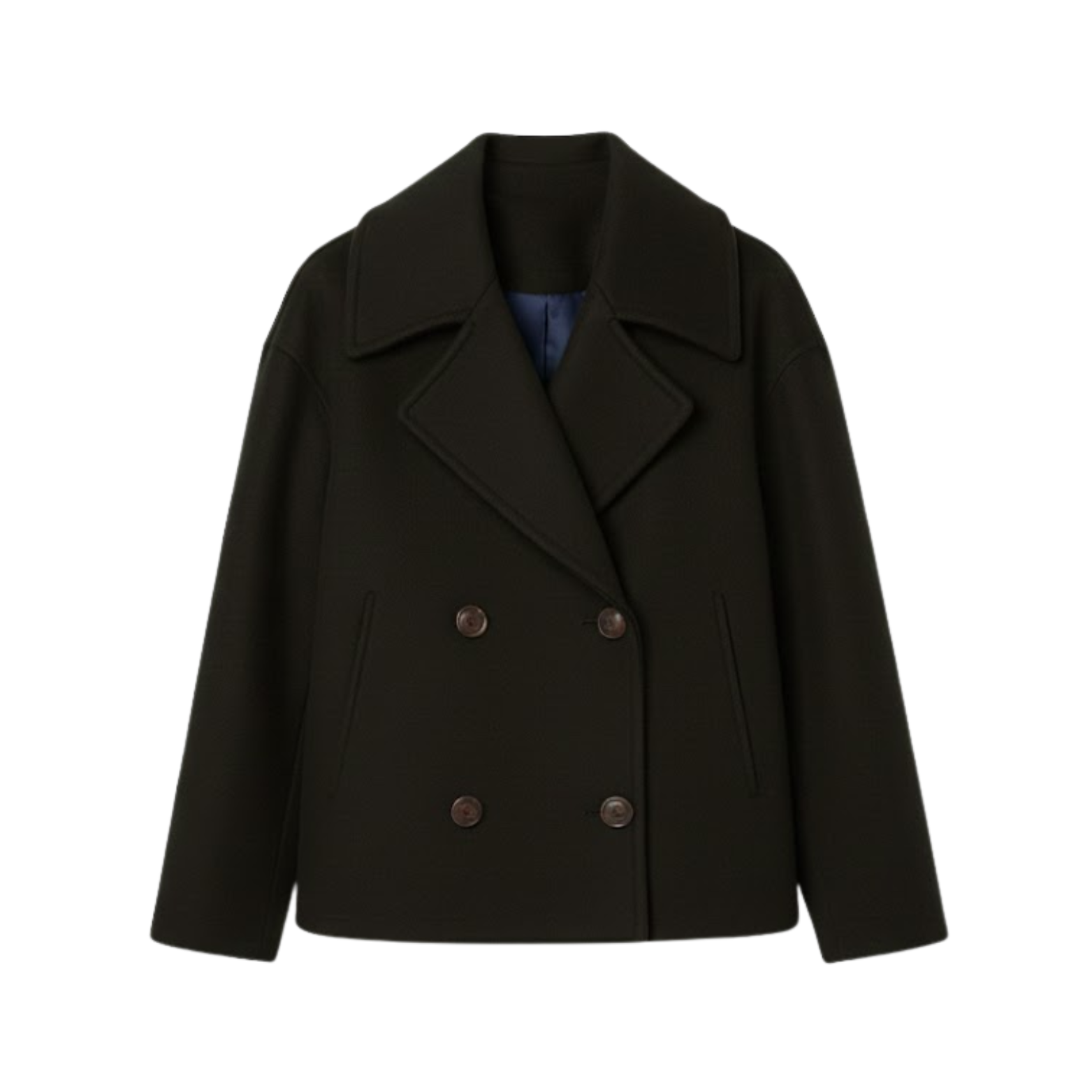 Manteau Femme en Laine Double Boutonnage Polyvalent au Design Simple