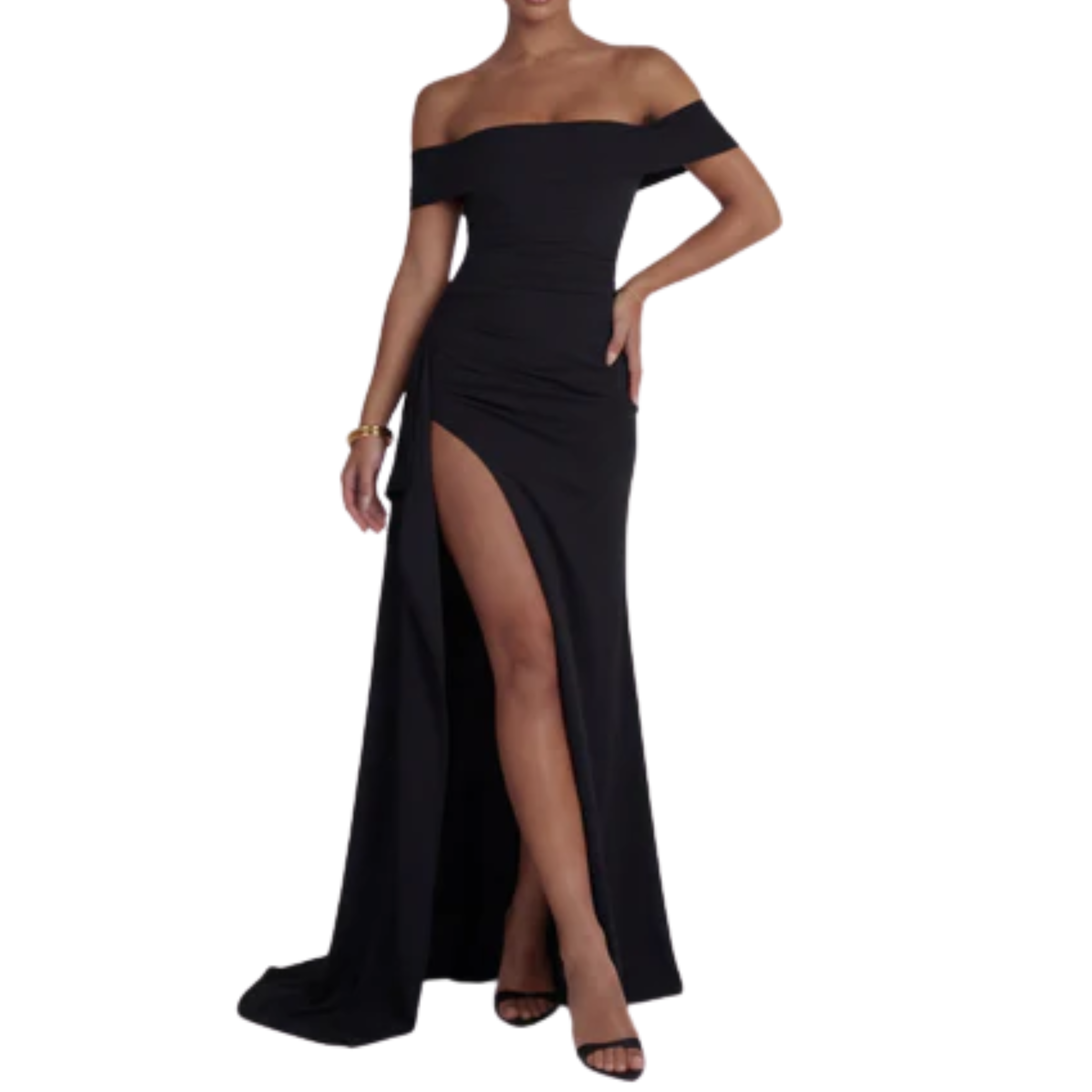 Robe de soirée longue — épaules dénudées coupe ajustée | événement formel