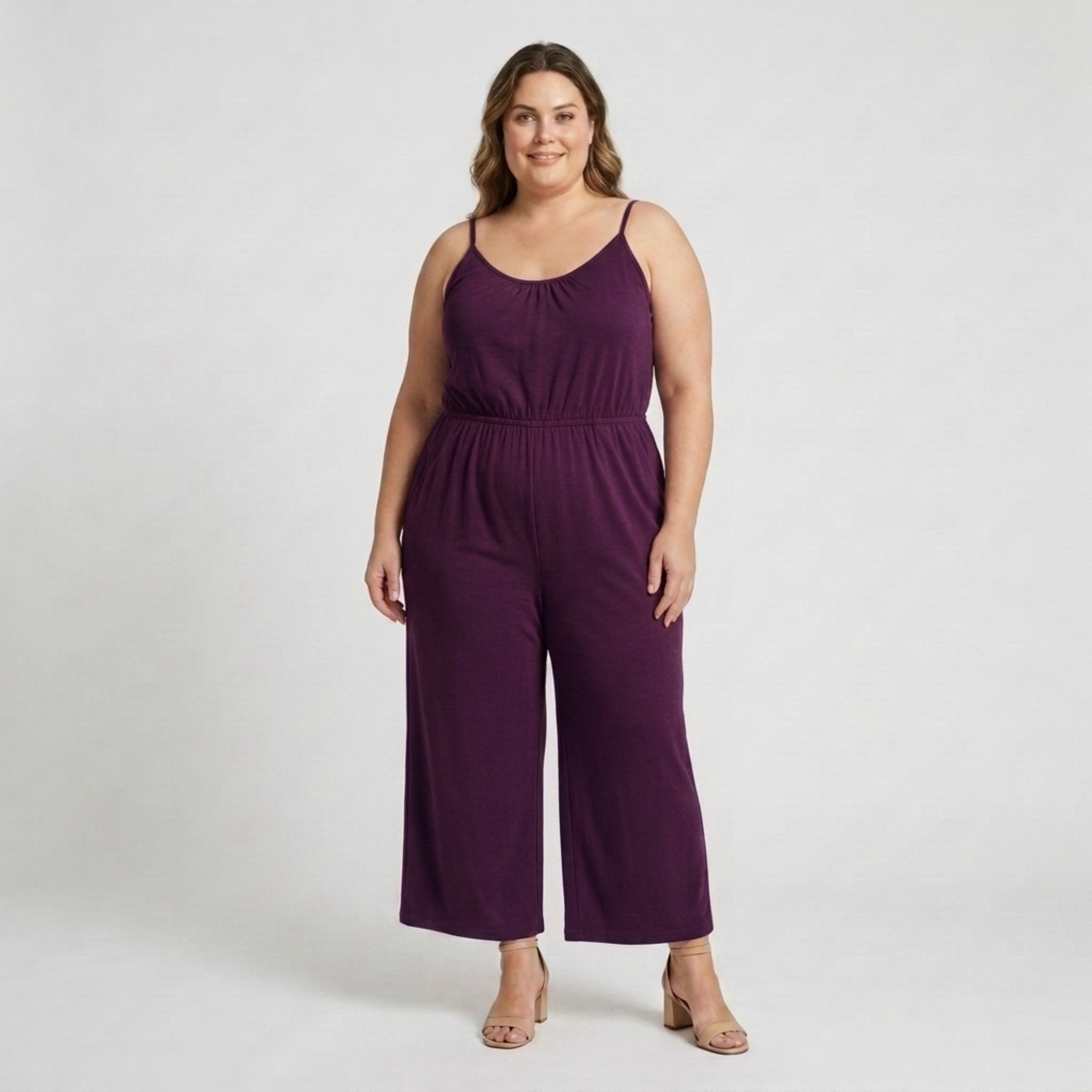 Combinaison grande taille pour femme ample et décontractée à jambes larges