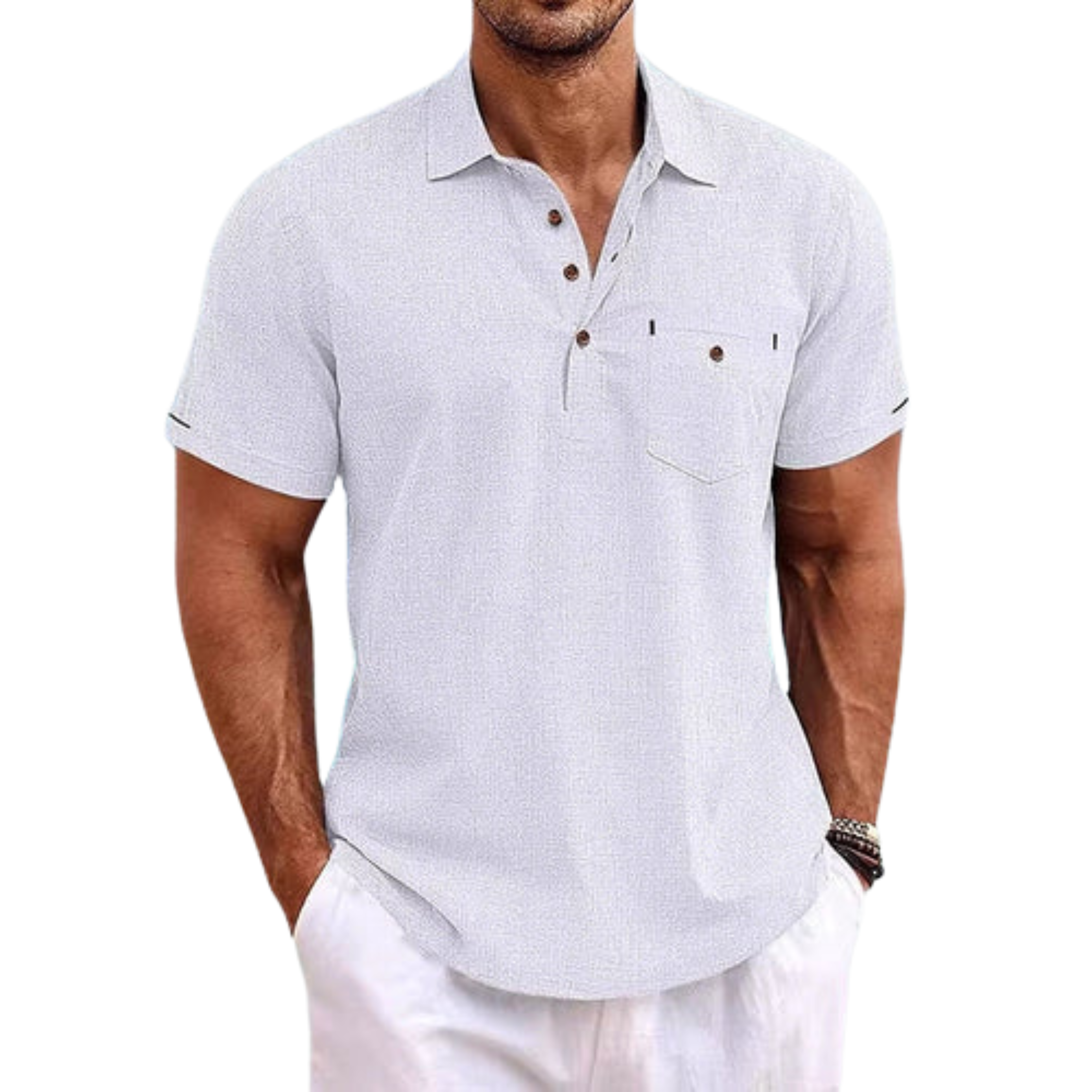 Polo homme coupe ajustée avec poche poitrine — bureau & loisirs