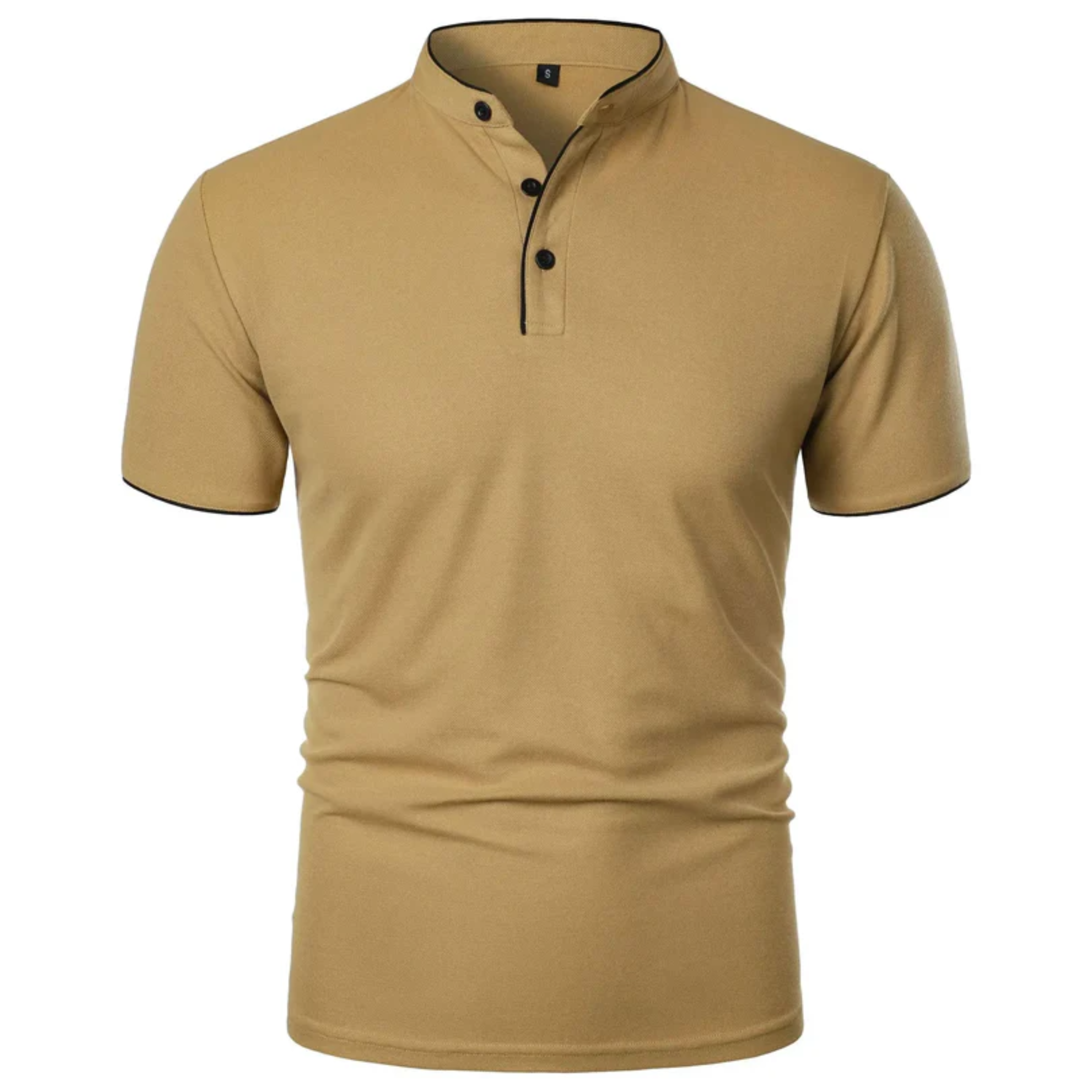 Polo pour homme — col montant et manches courtes — style professionnel