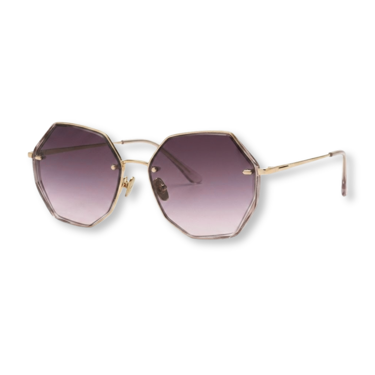 Lunettes de soleil oversize sans monture avec verres dégradés géométriques