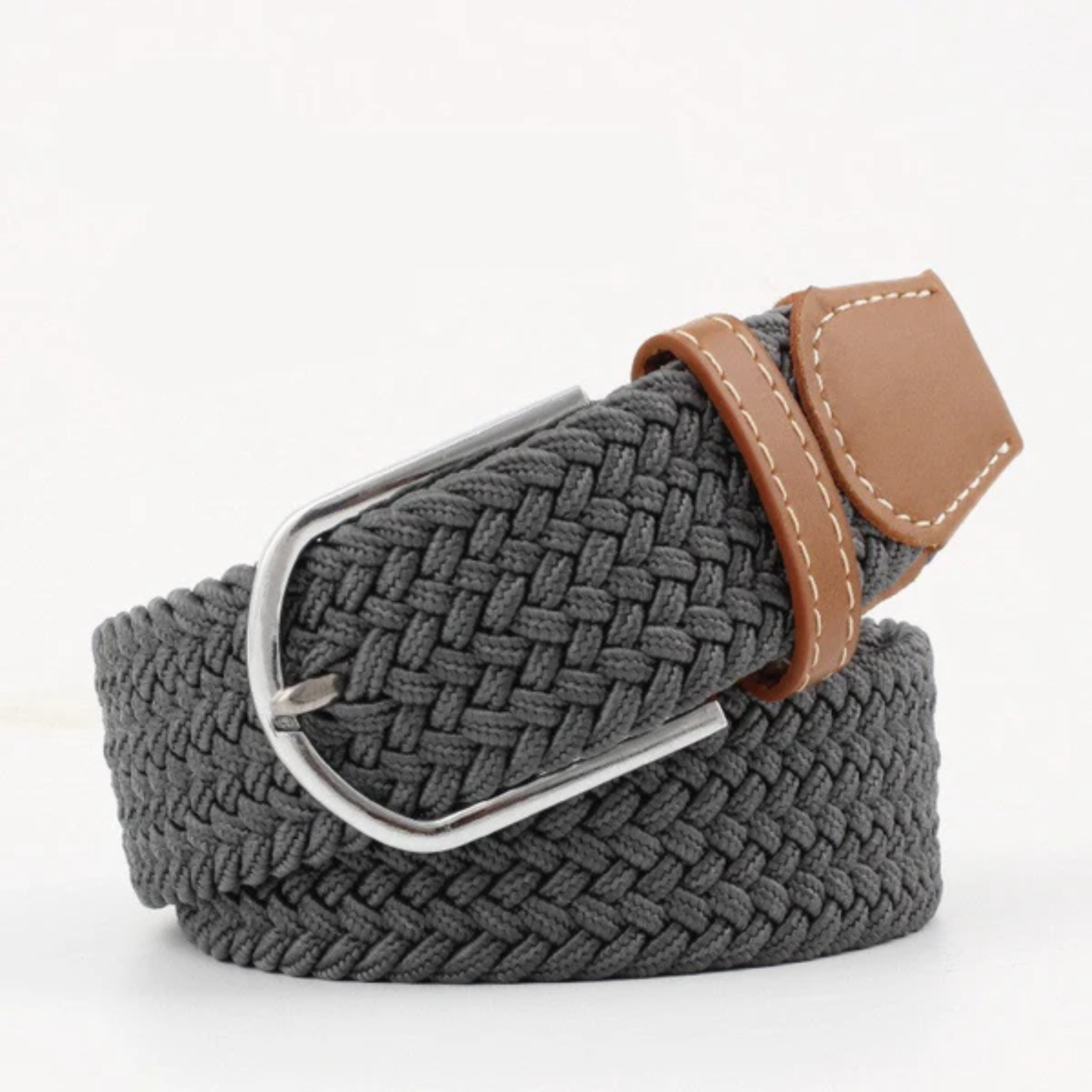 Ceinture tressée homme — finitions en cuir — réglable et décontractée