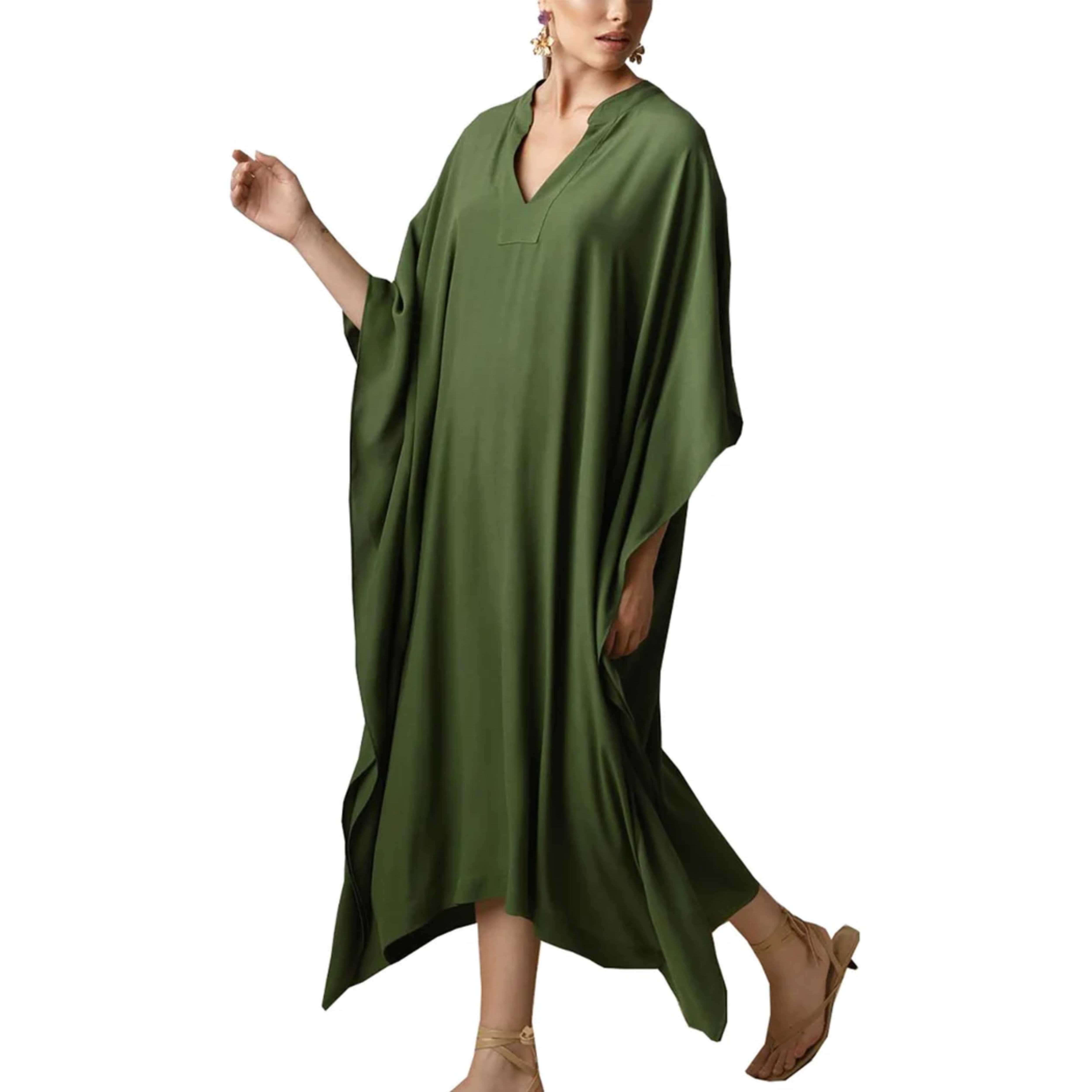 Robe kimono de plage longue — coupe ample — vacances d'été
