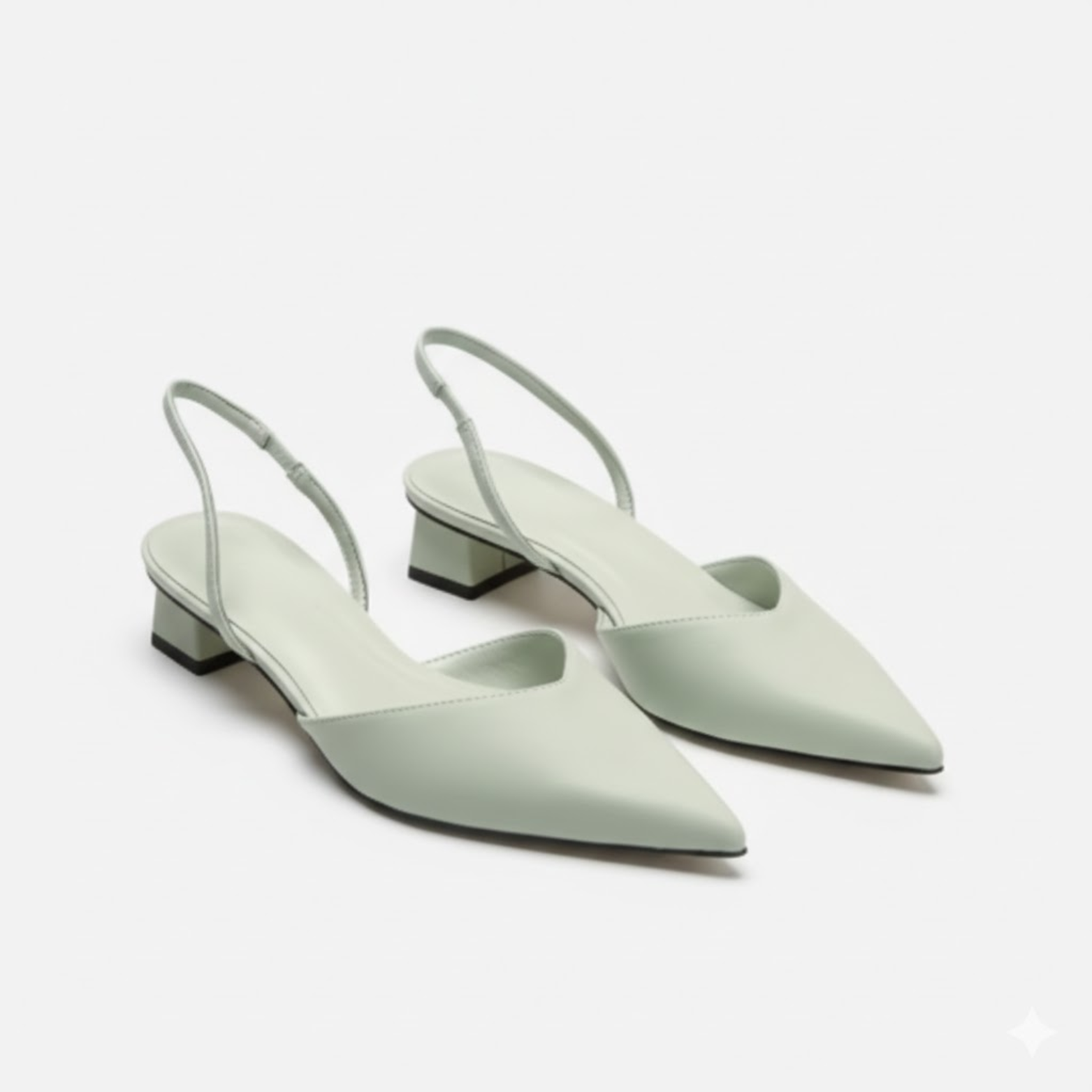 Escarpins slingback pour femme à bout pointu et talon bloc moyen pour le bureau