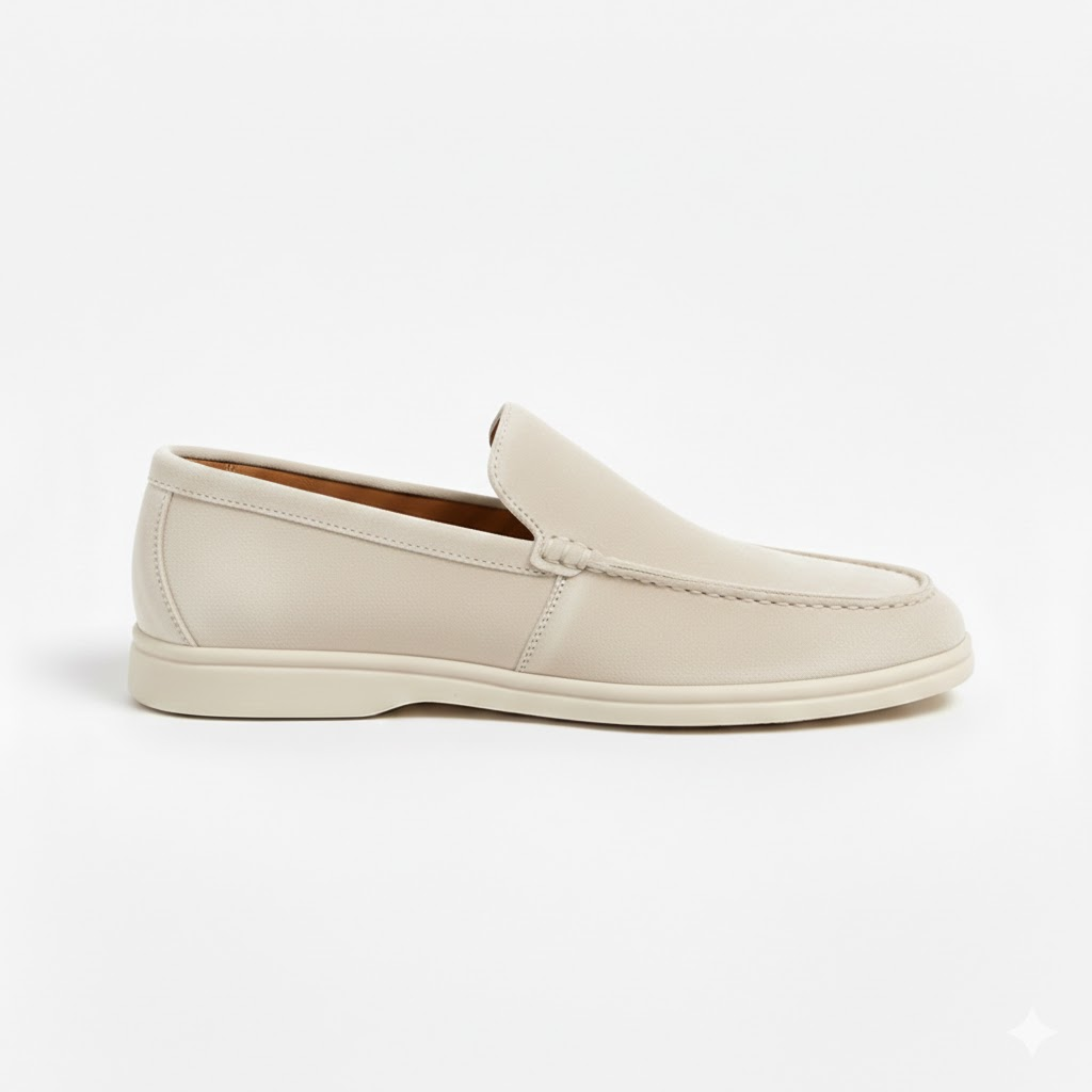 Mocassins en Daim de Vachette pour Hommes avec Couture Apparente et Semelle Souple