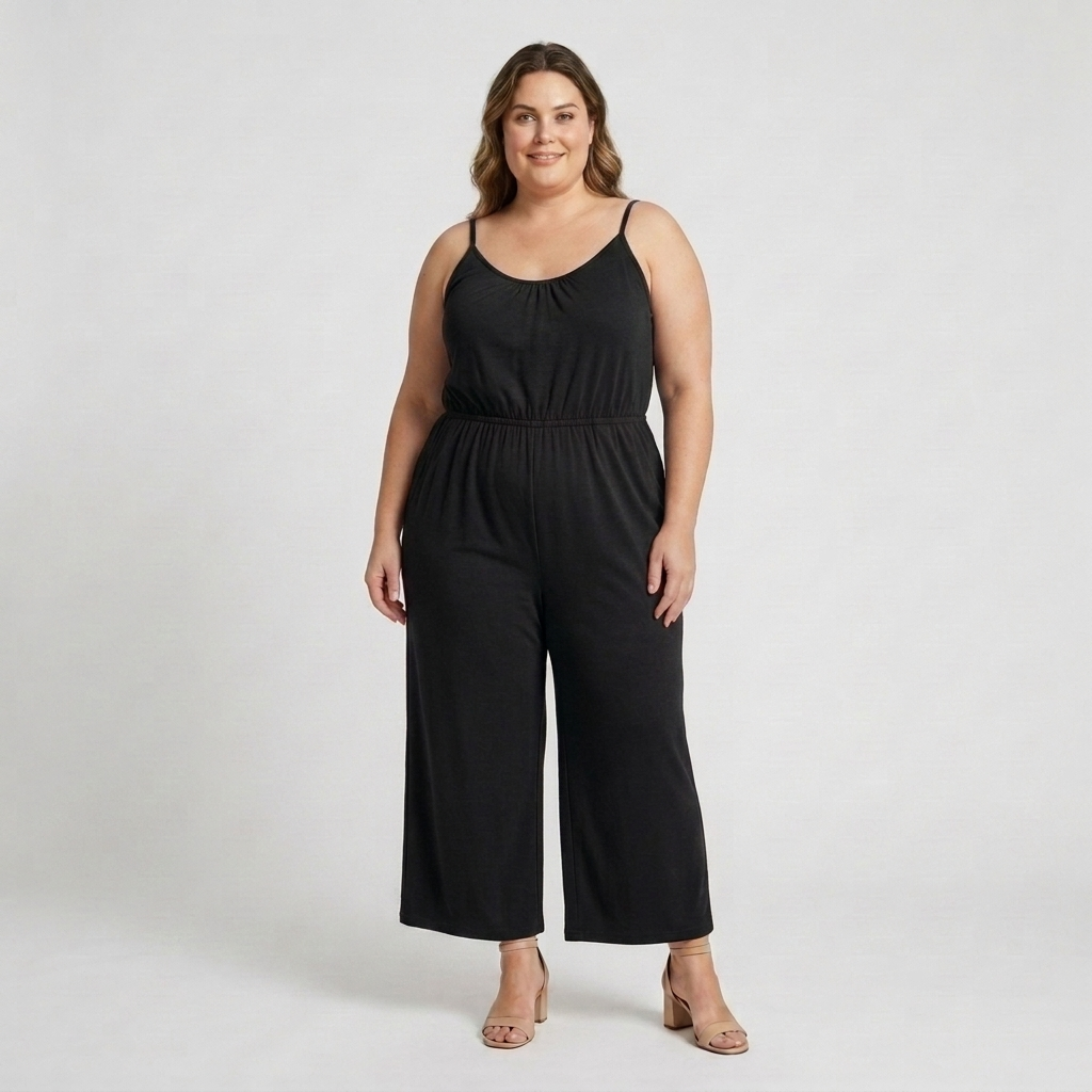 Combinaison grande taille pour femme ample et décontractée à jambes larges