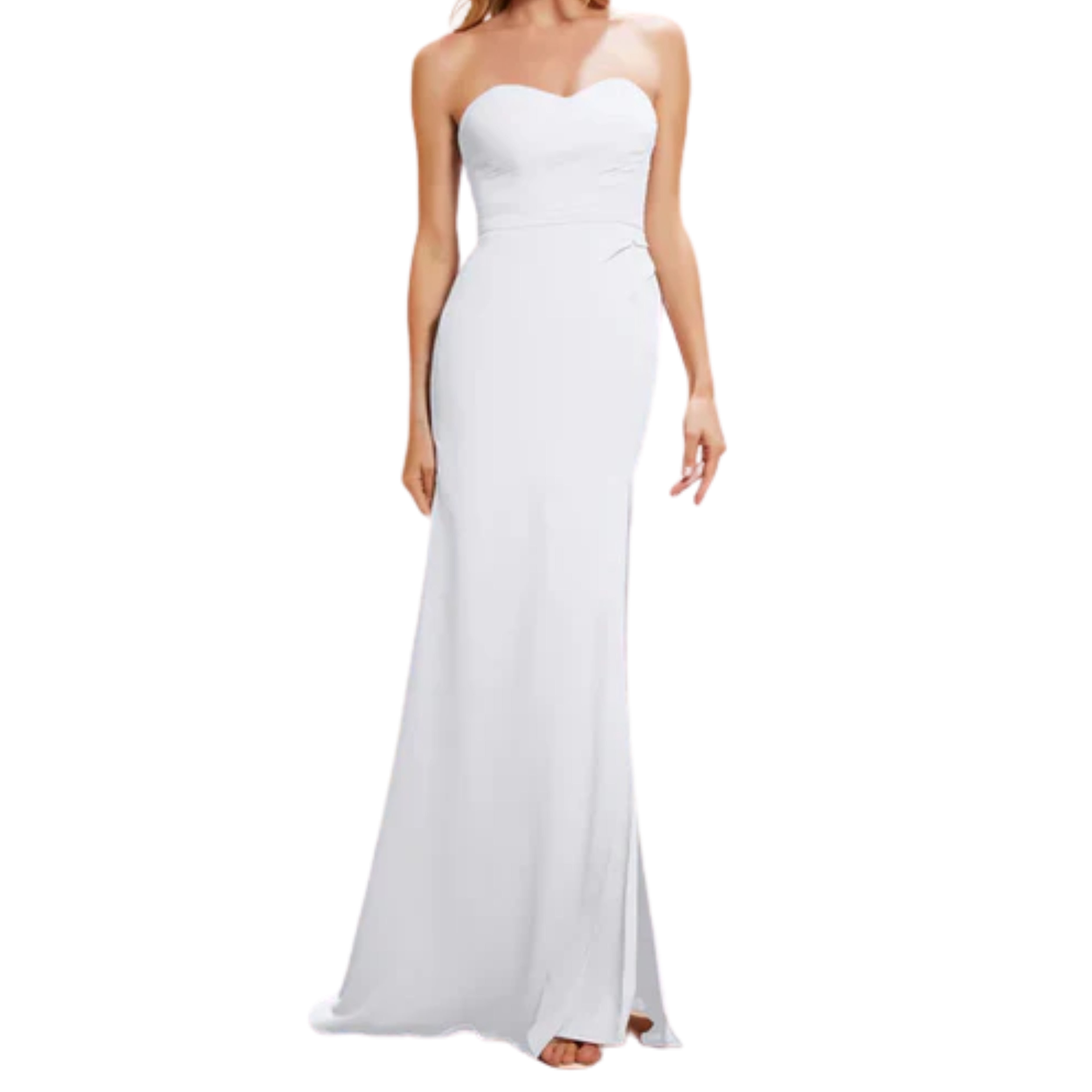 Robe de Cérémonie pour Femme en Mousseline à Coupe Fourreau et Fente Latérale