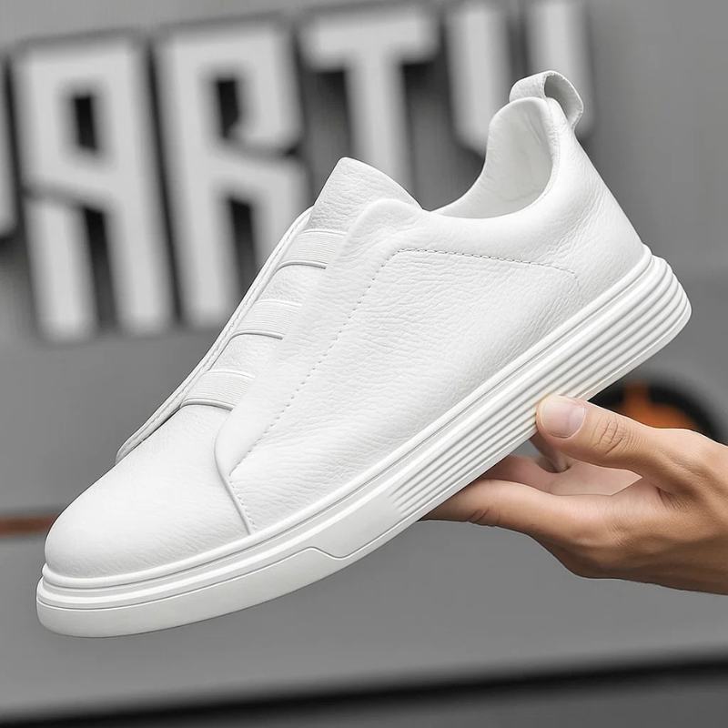 Męskie skórzane sneakersy – elastyczne sznurówki i ponadczasowy wyrafinowany styl