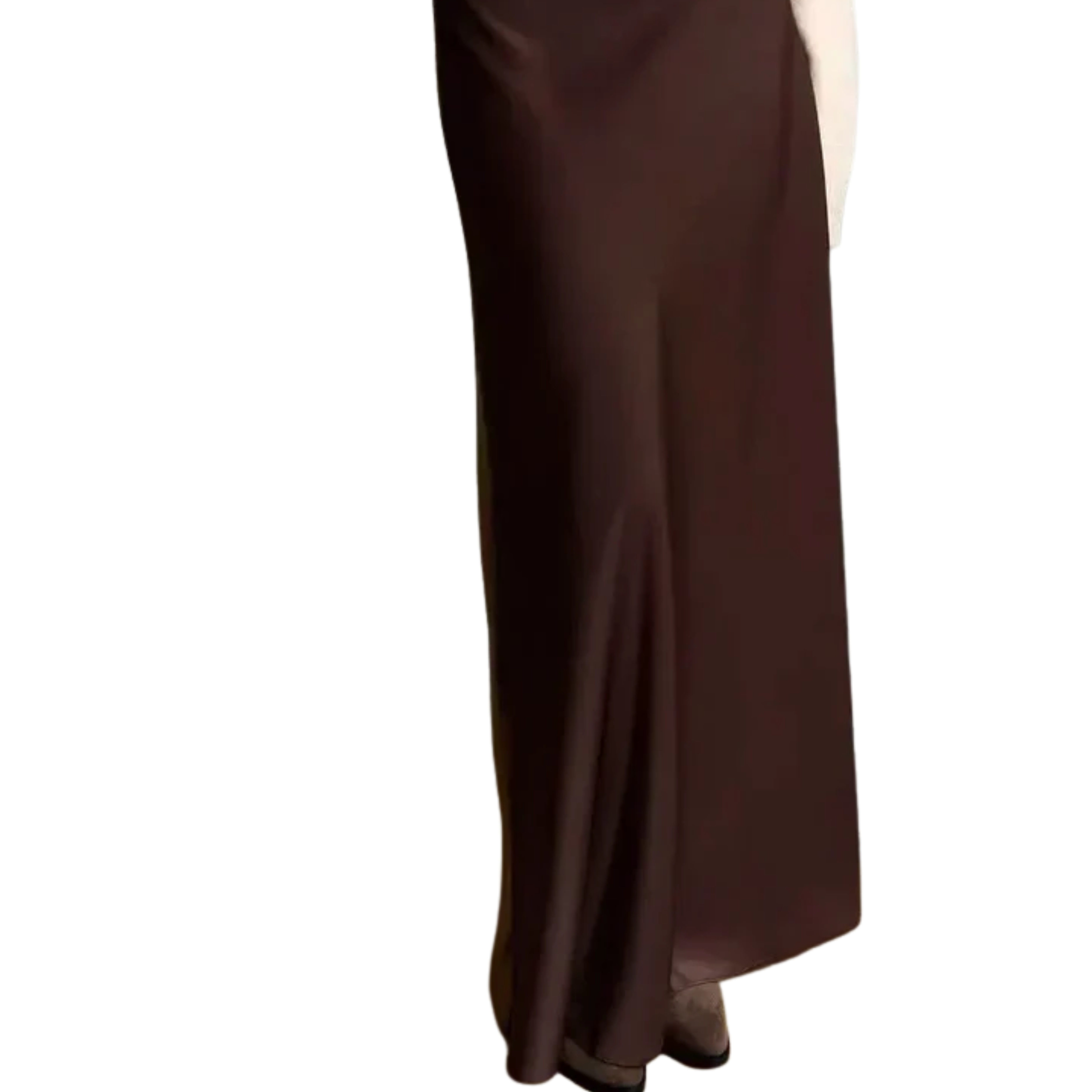 Jupe maxi longue satinée — taille haute coupe sirène — tenue de soirée