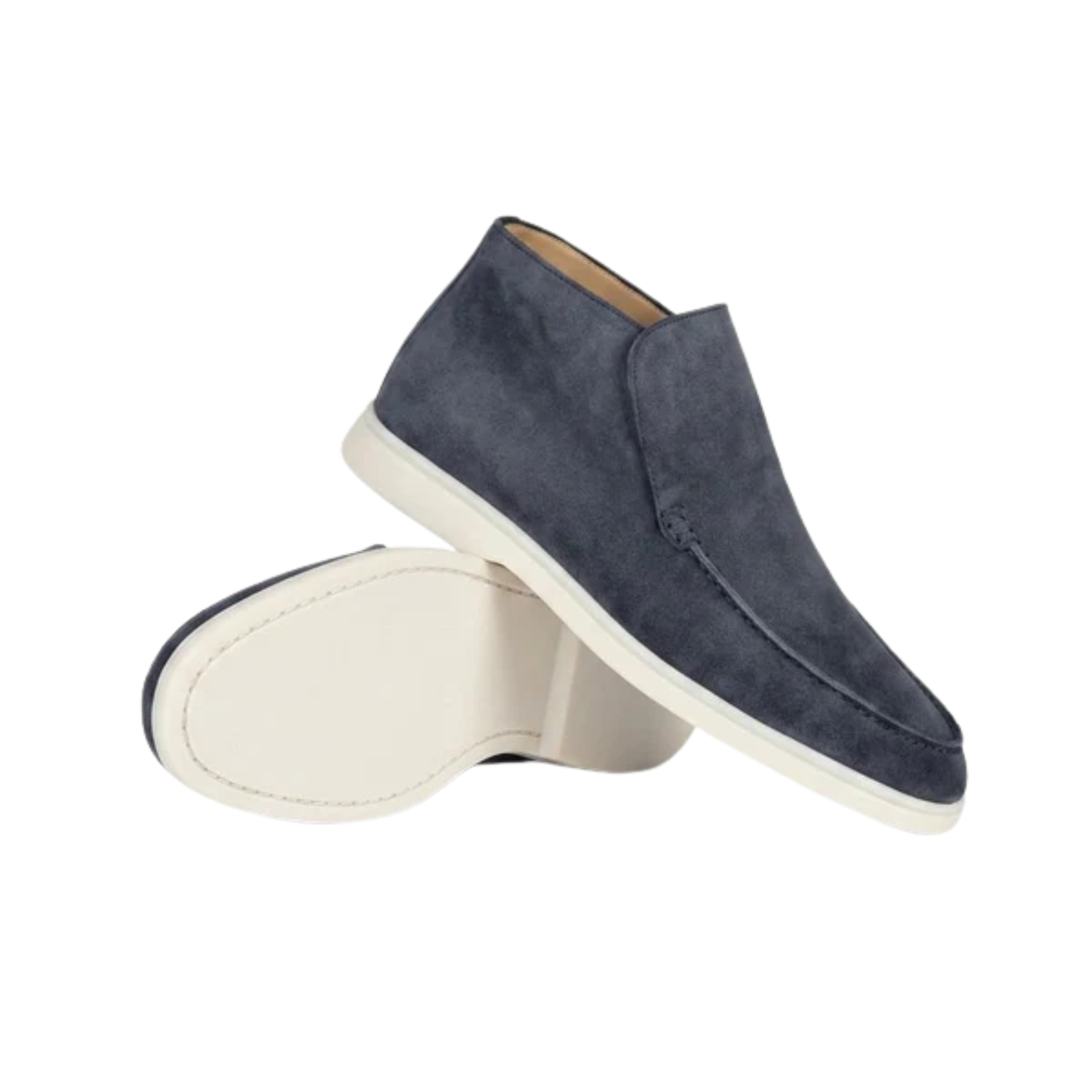 Mocassins montants pour homme — bottines à enfiler en daim — style bureau chic décontracté