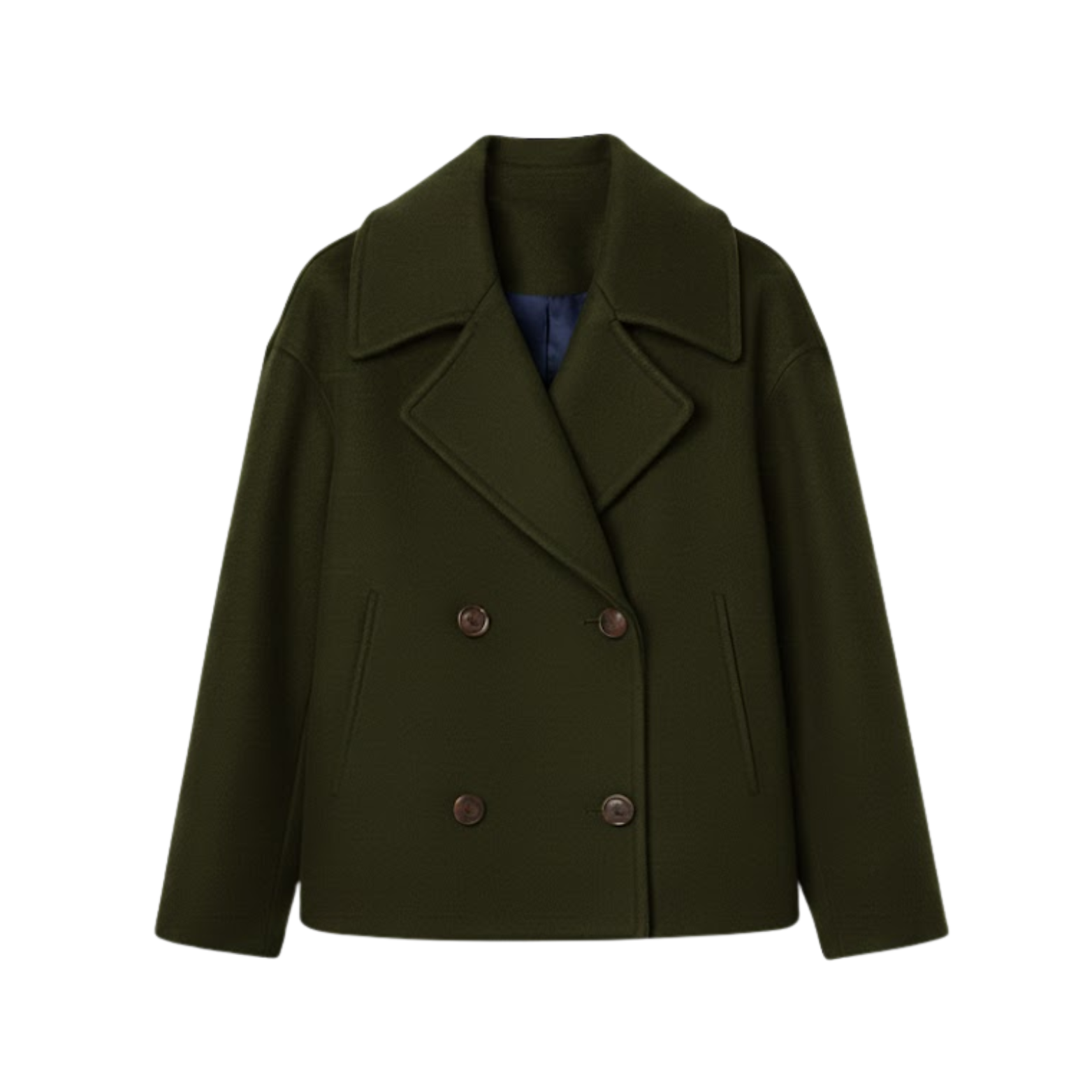 Manteau Femme en Laine Double Boutonnage Polyvalent au Design Simple