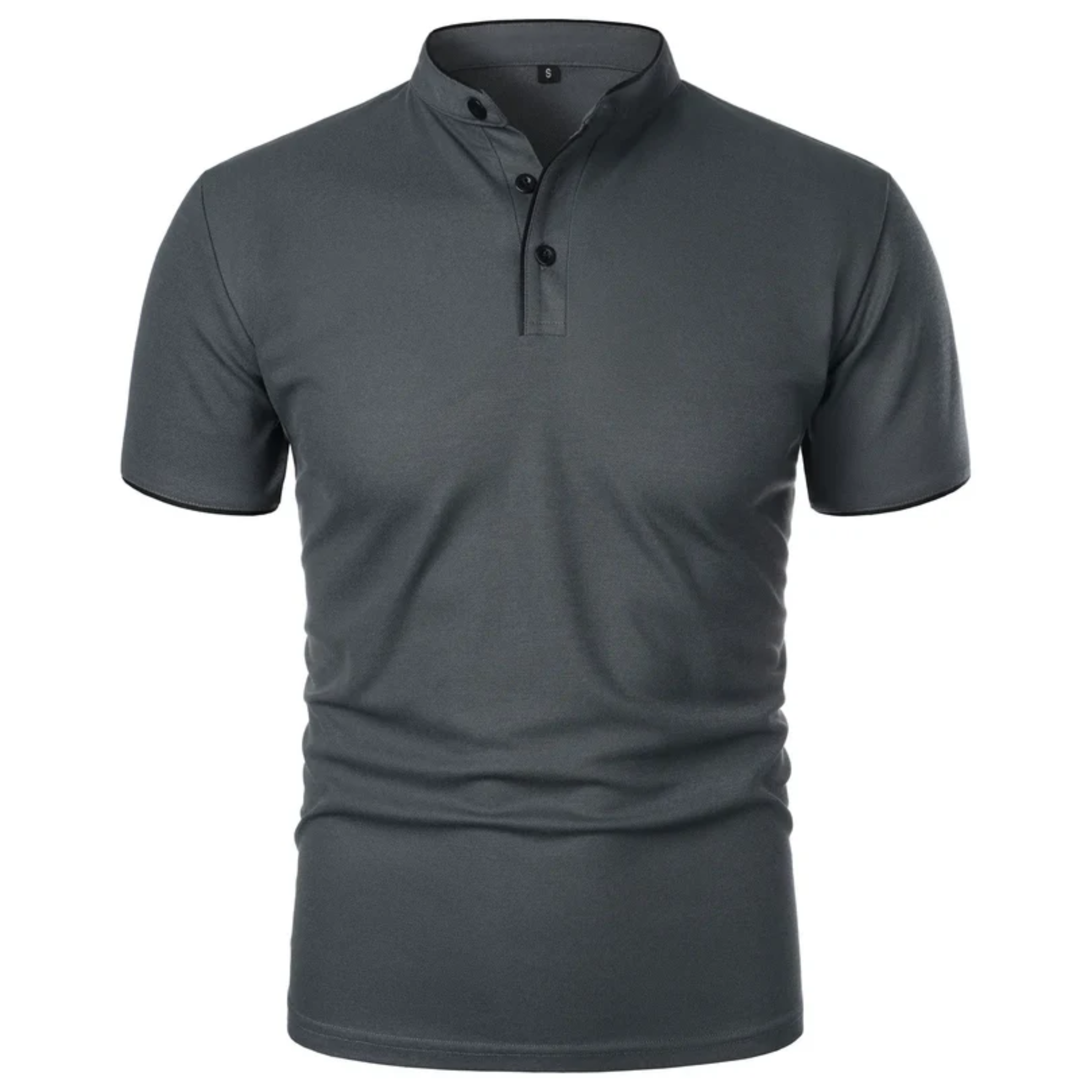 Polo pour homme — col montant et manches courtes — style professionnel