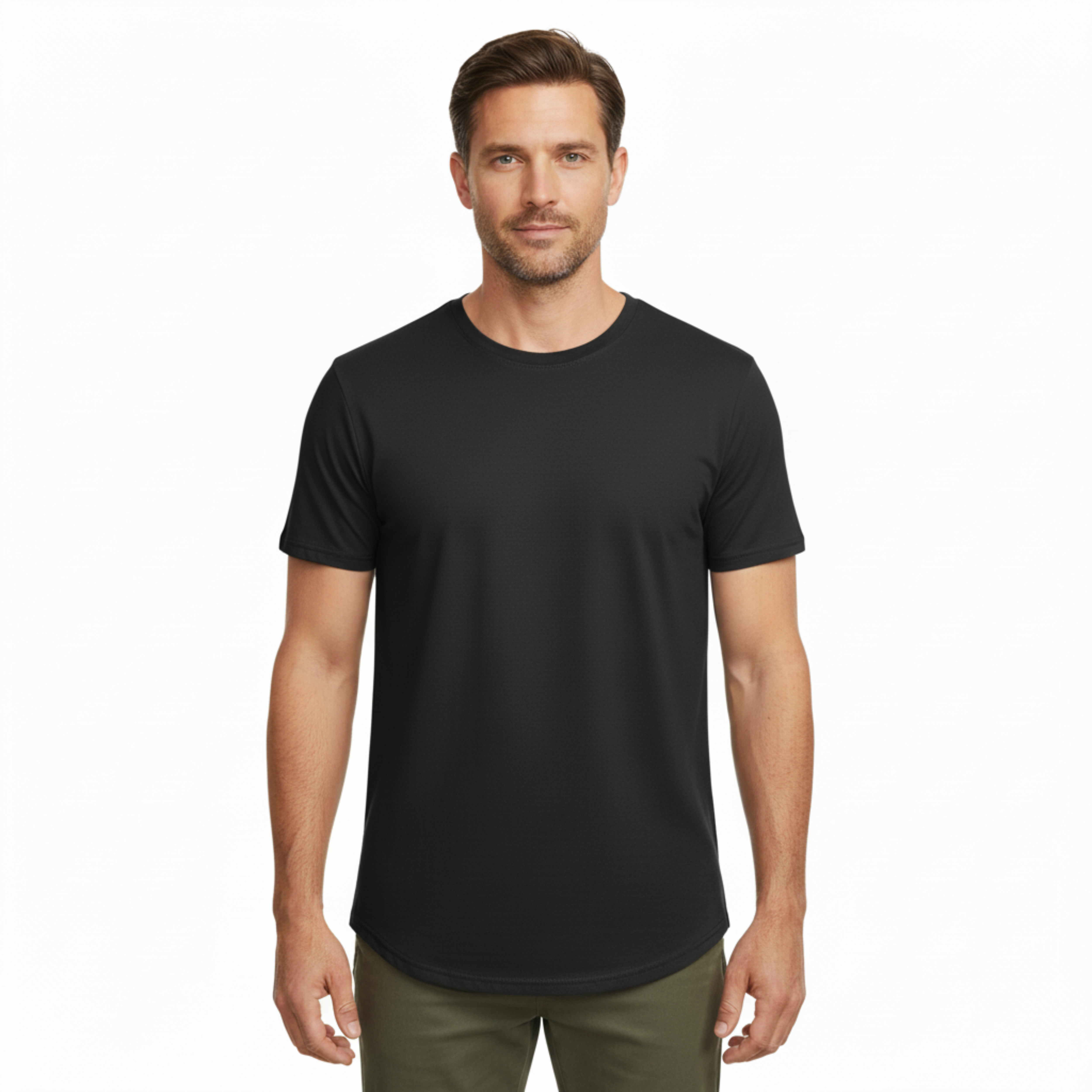 T-shirt en coton et élasthanne pour homme coupe slim fit
