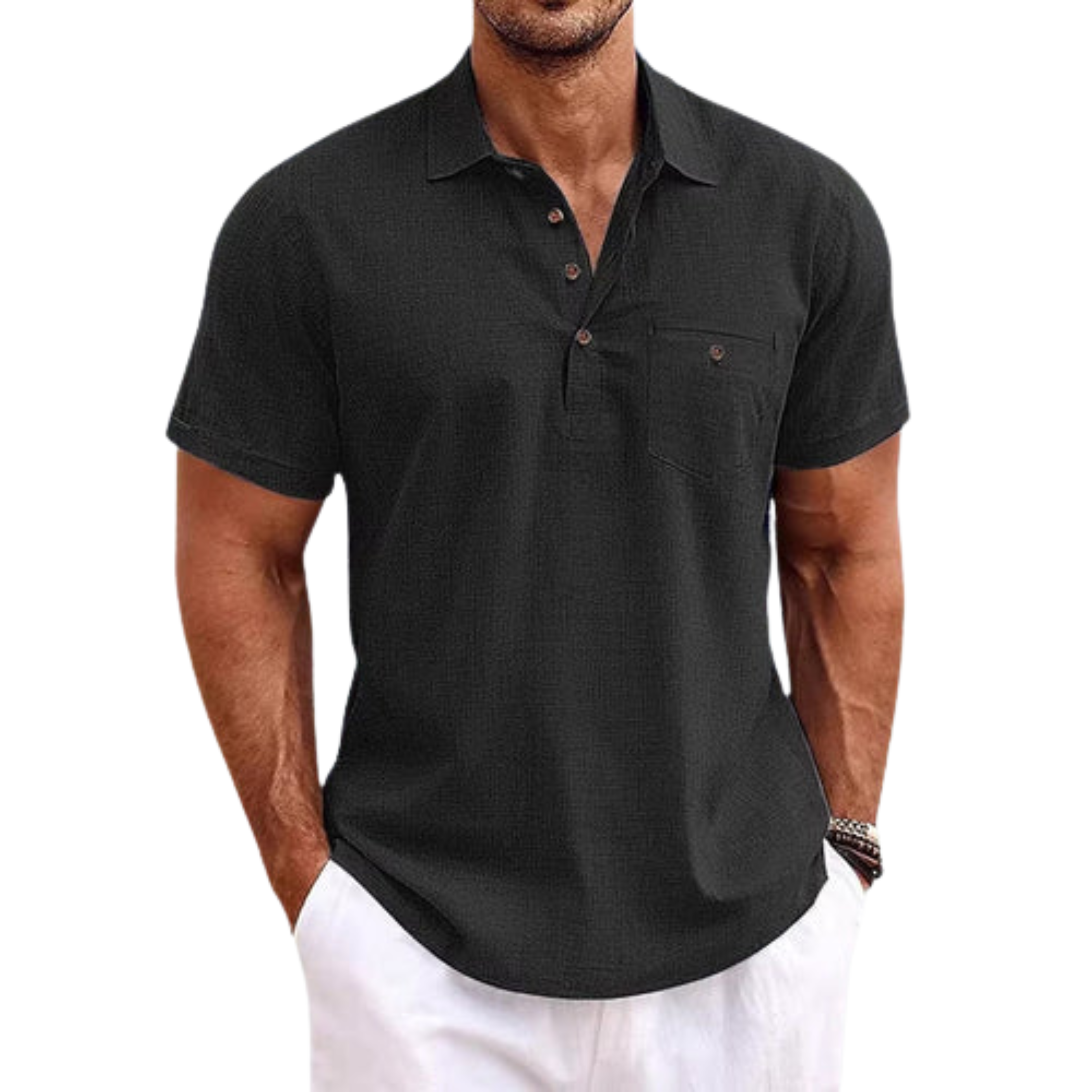 Polo homme coupe ajustée avec poche poitrine — bureau & loisirs