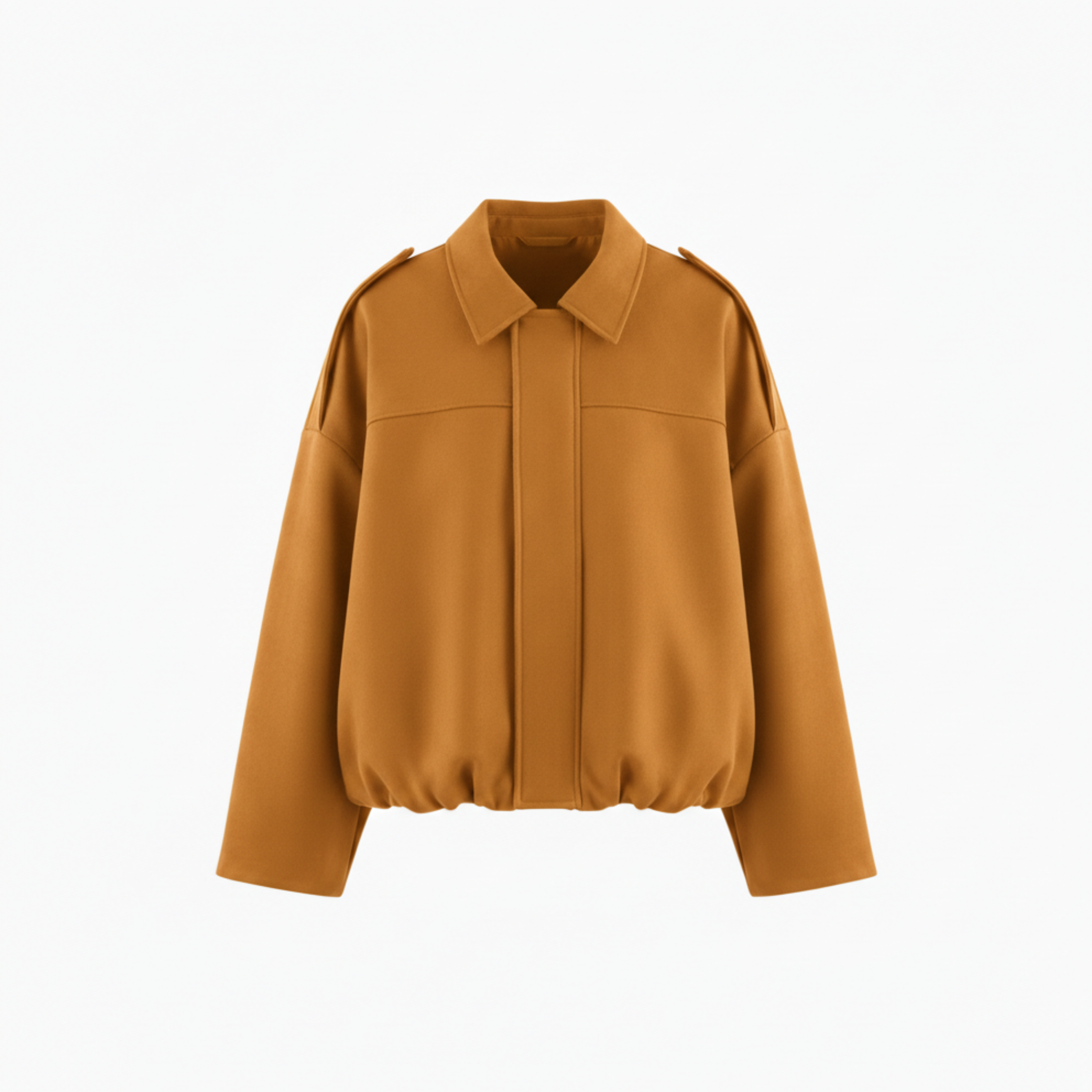 Blouson Bomber en Polyester avec Col à Revers et Fermeture Éclair pour Femme