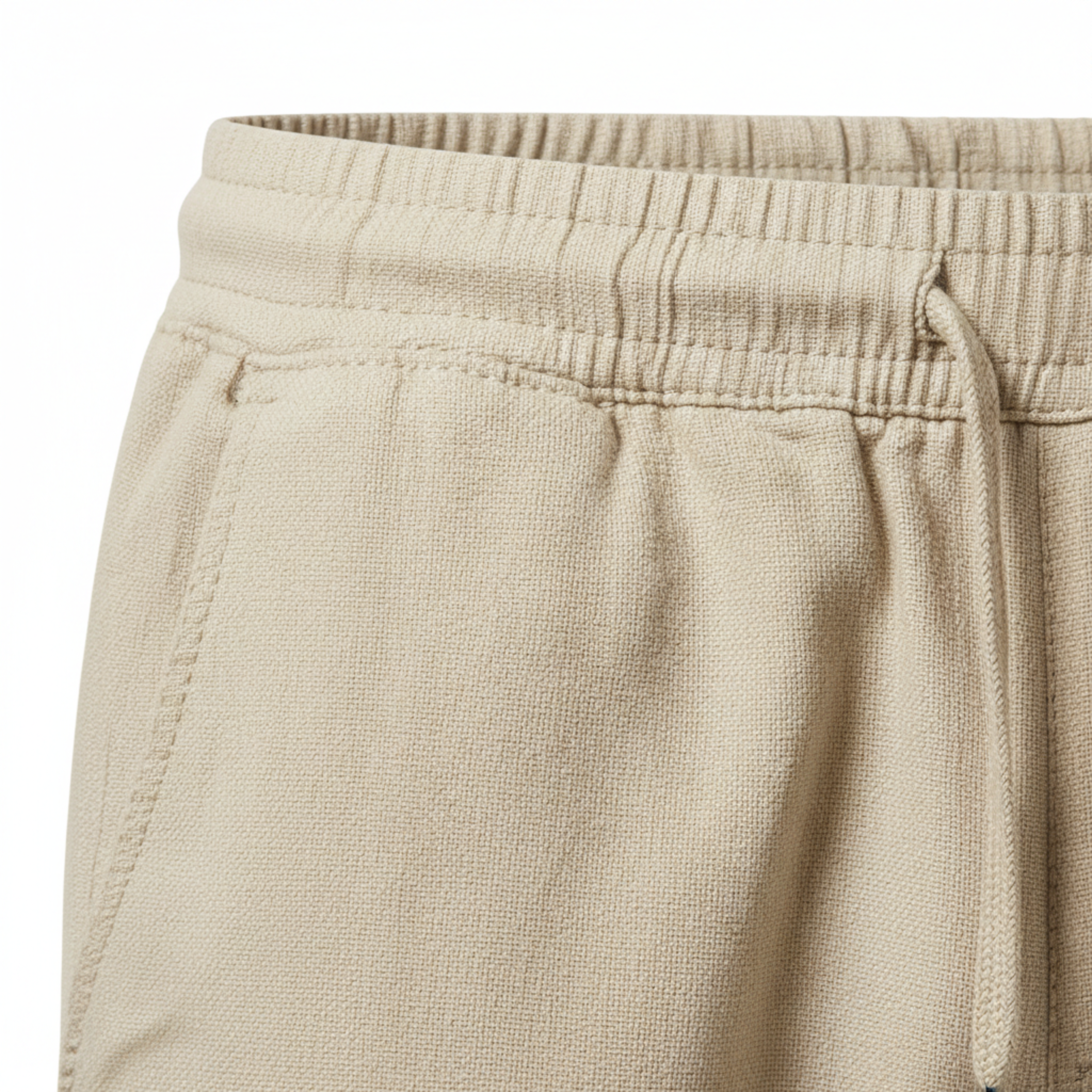Pantalon en Coton et Lin pour Homme avec Taille Élastique et Coupe Droite Décontractée