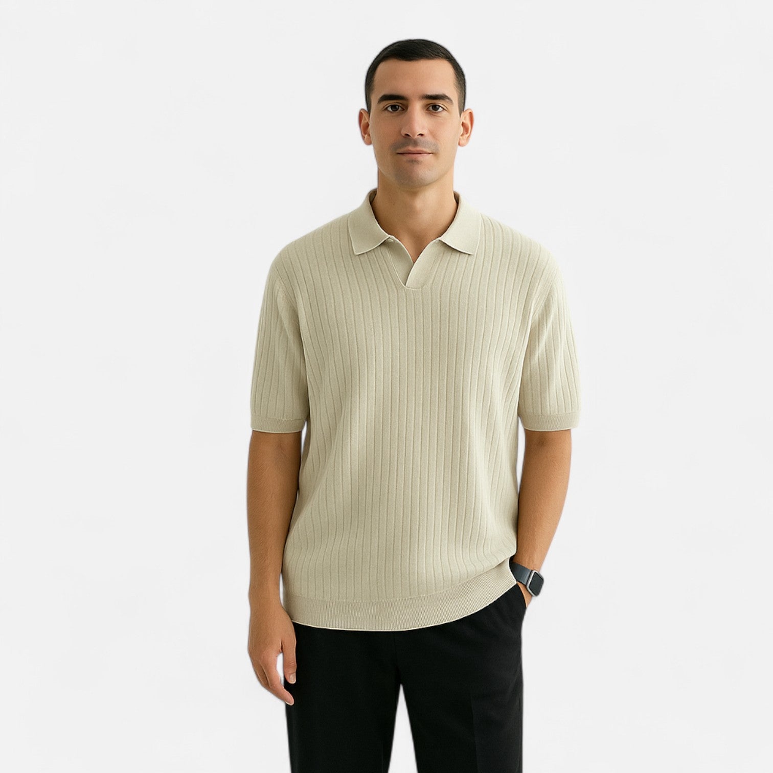 Ancienne Monde | Polo en Soie pour Homme – Manches Courtes Respirantes pour une Élégance Estivale