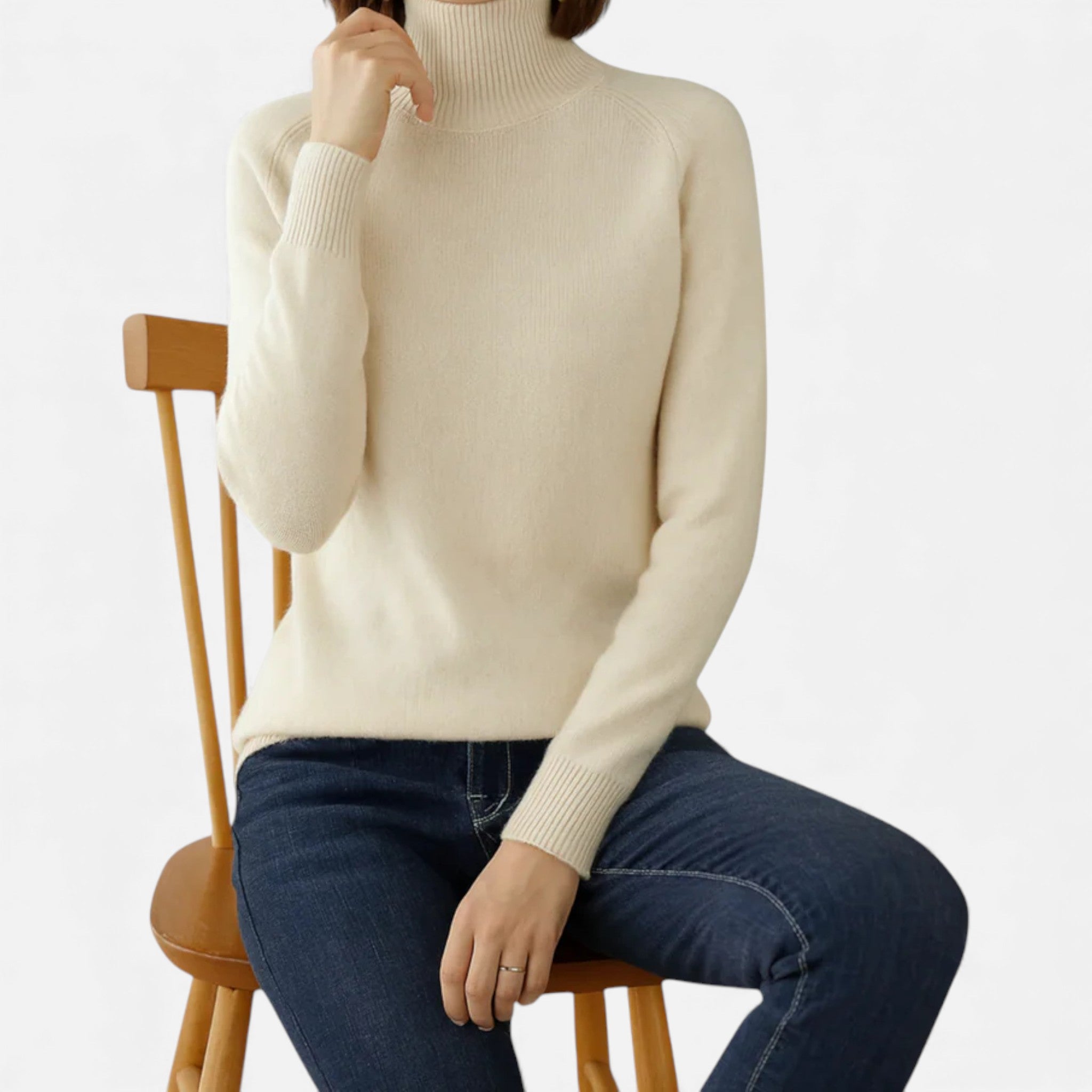 Ancienne Monde | Pull Col Roulé Laine Élégant Femme