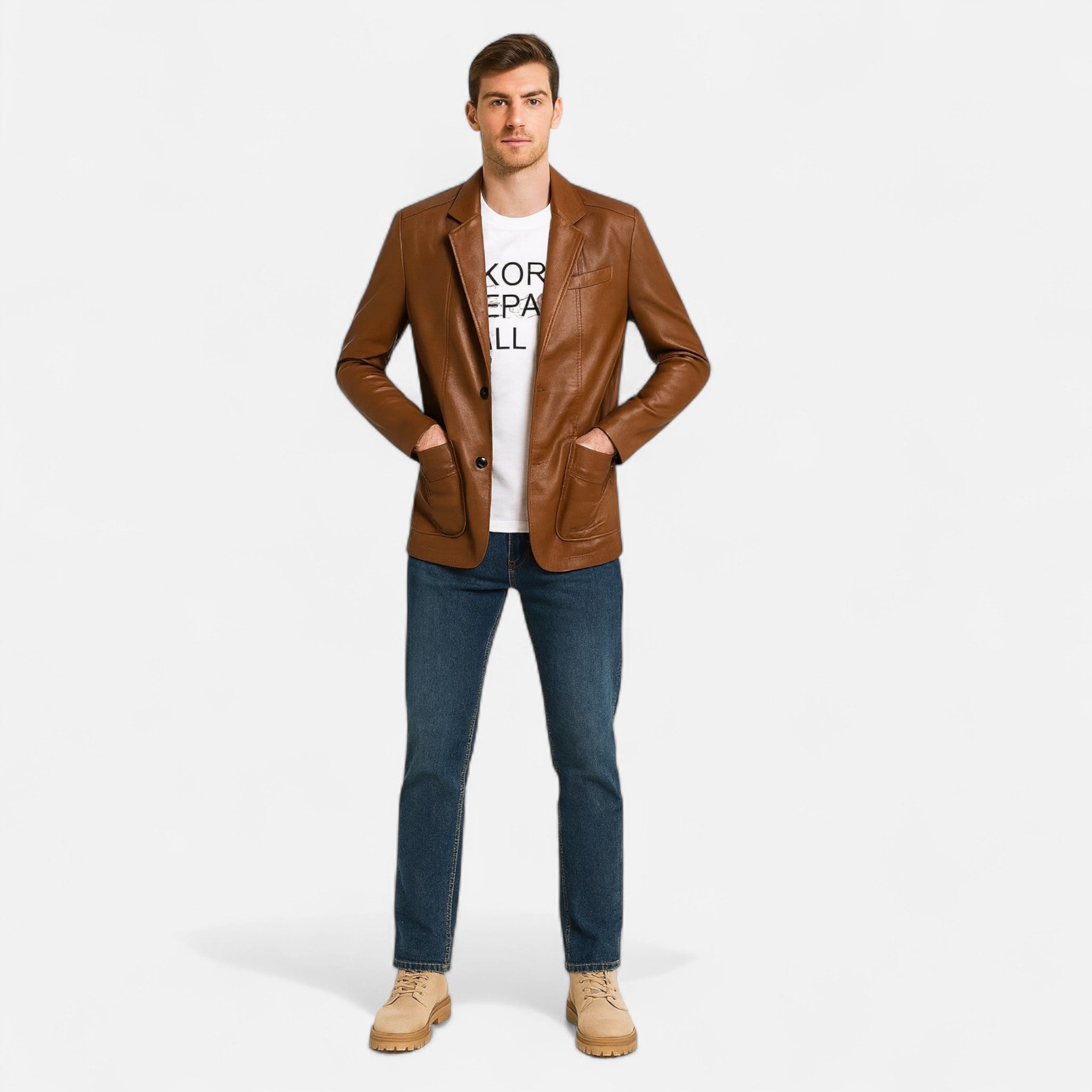 Ancienne Monde | Veste Homme Héritage en Cuir Végan Fait Main