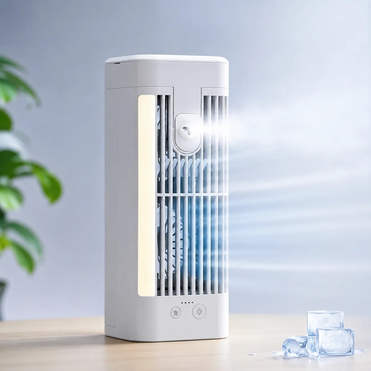 3-in-1 USB Mini Air Cooler with Night Light for Office and Bedroom