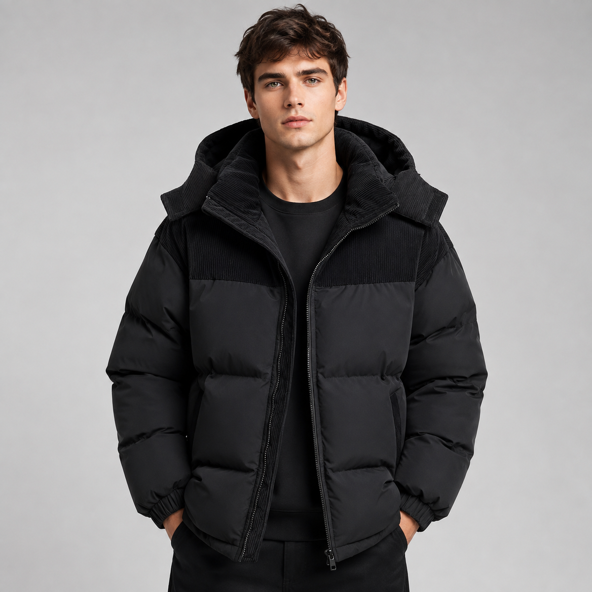 Doudoune Homme – Capuche Matelassée et Coupe Oversize Protectrice