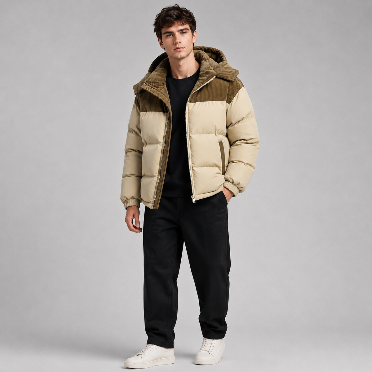 Doudoune Homme – Capuche Matelassée et Coupe Oversize Protectrice