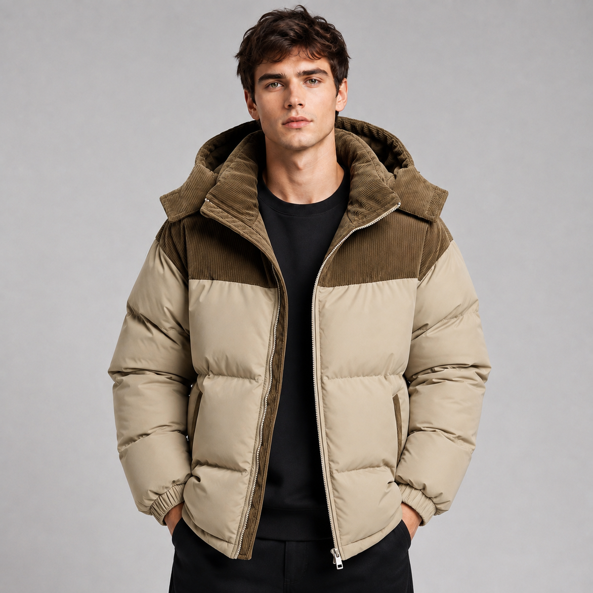 Doudoune Homme – Capuche Matelassée et Coupe Oversize Protectrice