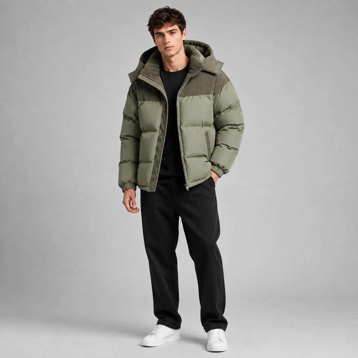 Doudoune Homme – Capuche Matelassée et Coupe Oversize Protectrice