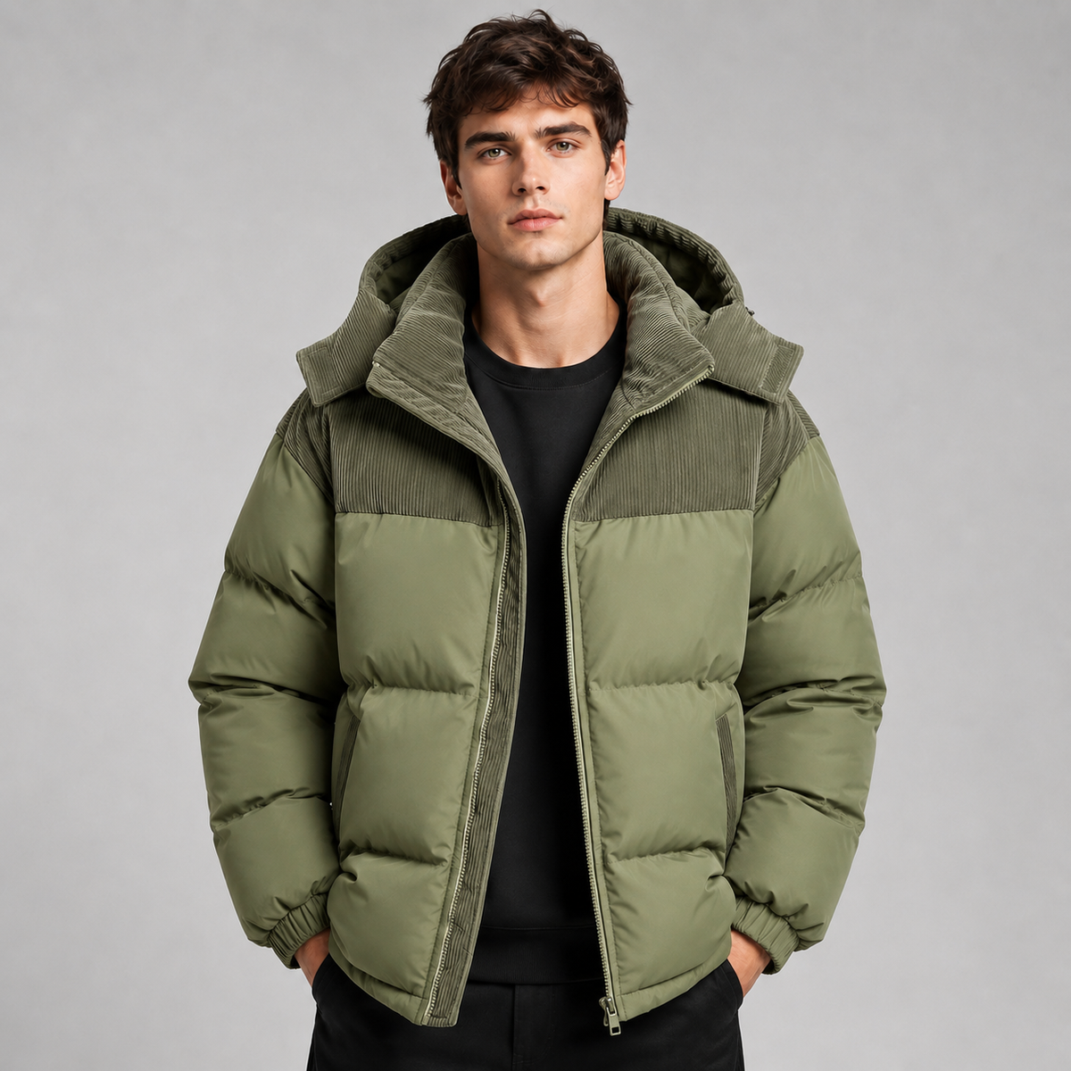 Doudoune Homme – Capuche Matelassée et Coupe Oversize Protectrice