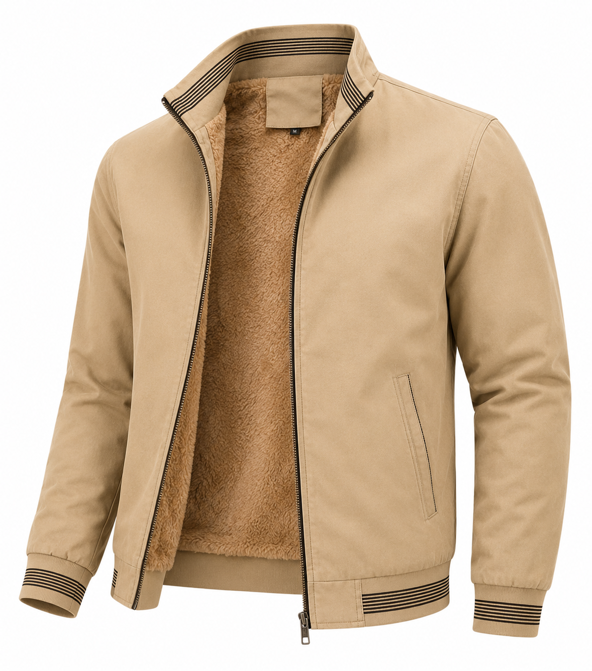 Herrejakke i bomuld, polyester og uld – slim fit, alsidig og elegant stil