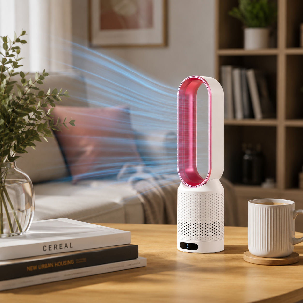 Refroidisseur d’Air 3-en-1 avec Filtre HEPA Réutilisable, Ioniseur et Ventilation Silencieuse