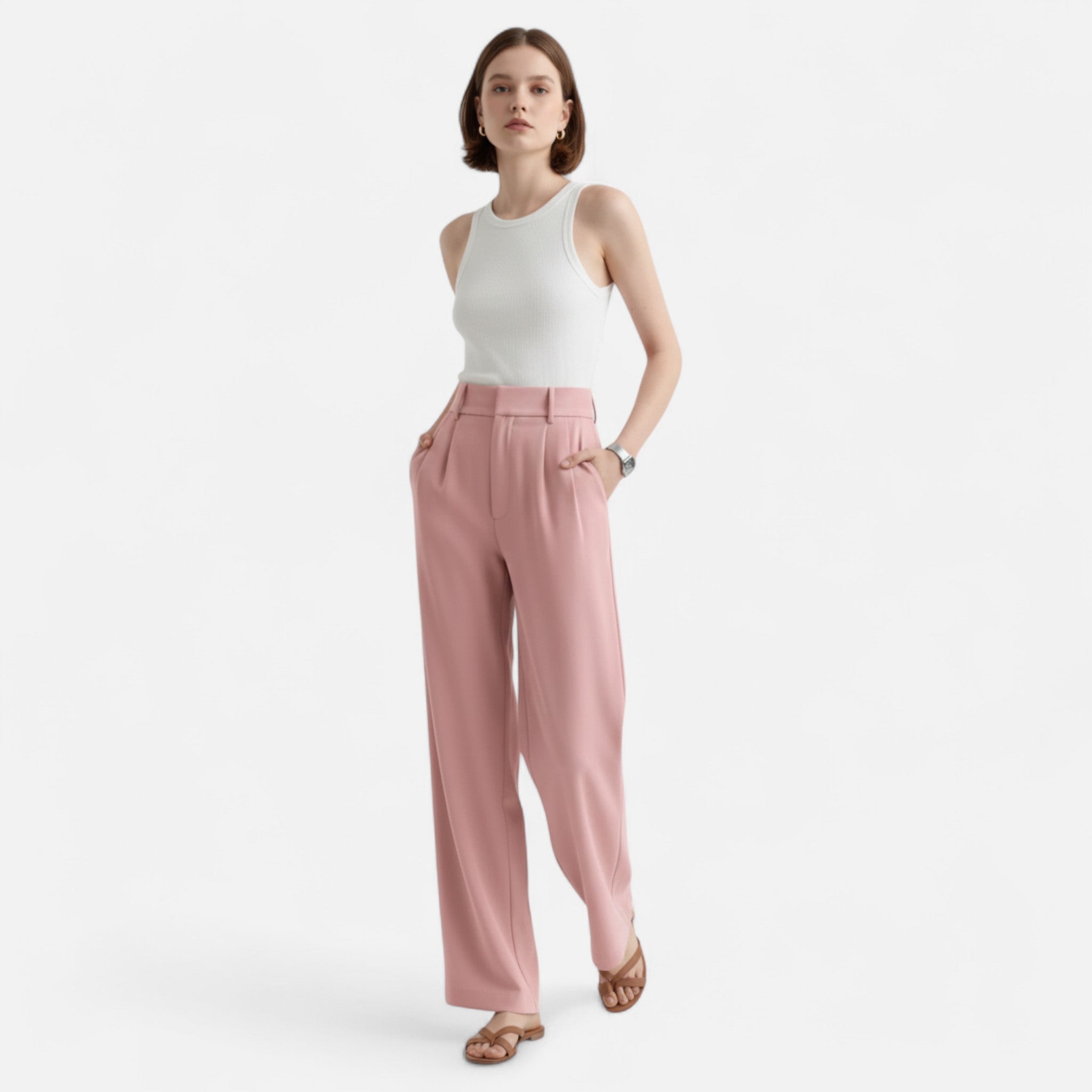 Ancienne Monde | Pantalon Femme Taille Haute Élégance Intemporelle