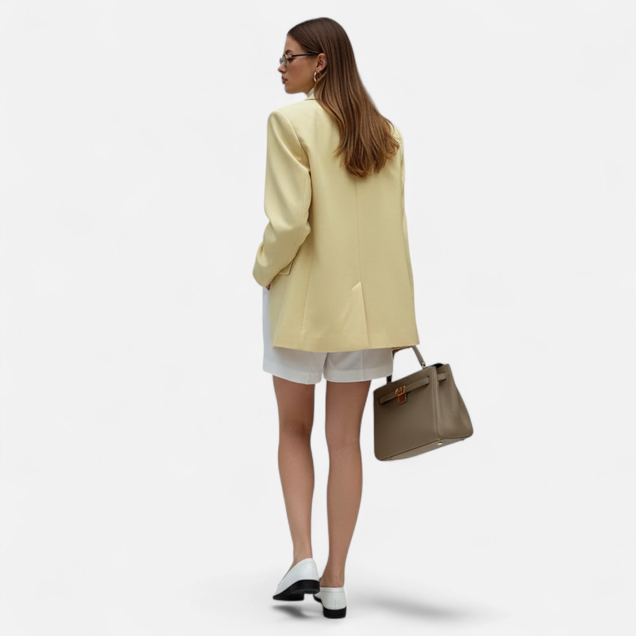 Ancienne Monde | Blazer Femme Ceinturé Coupe Ample