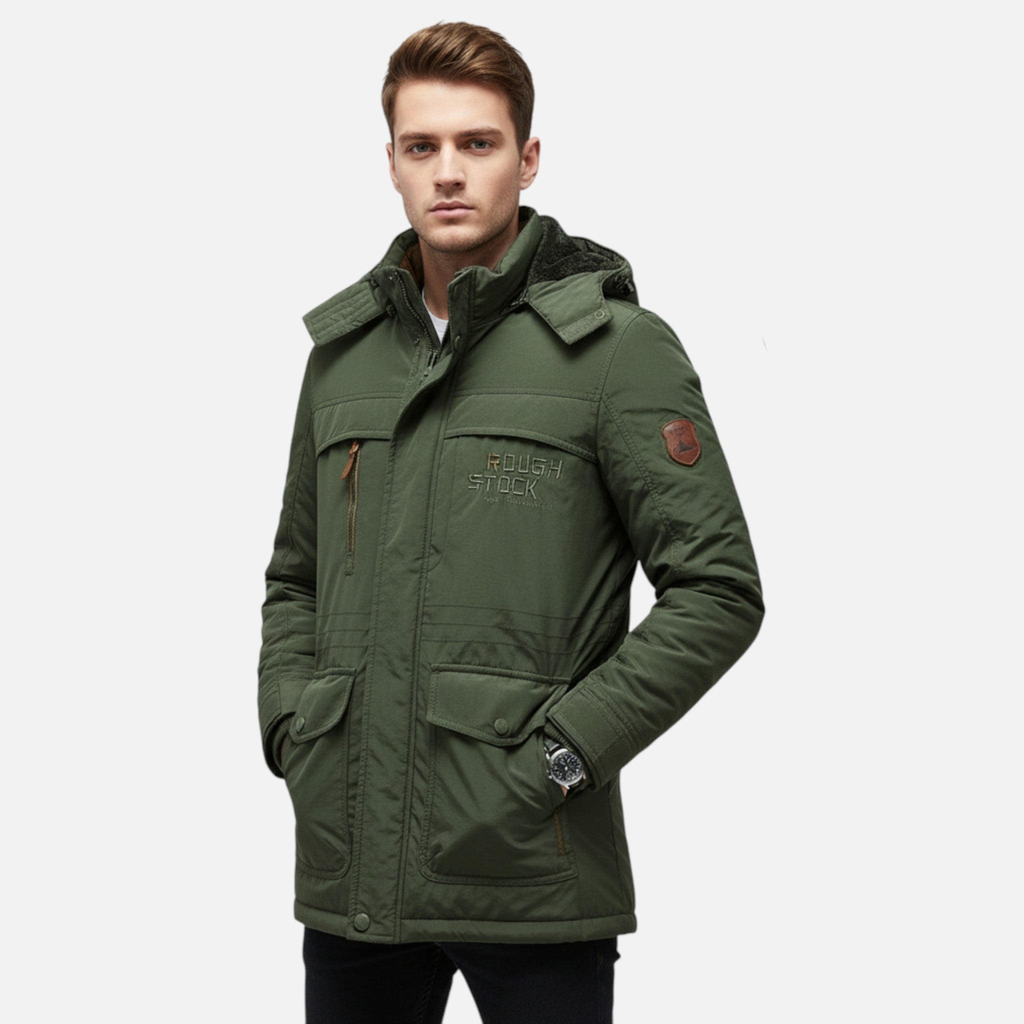 Ancienne Monde | Parka Longue Homme Hiver Épais à Capuche