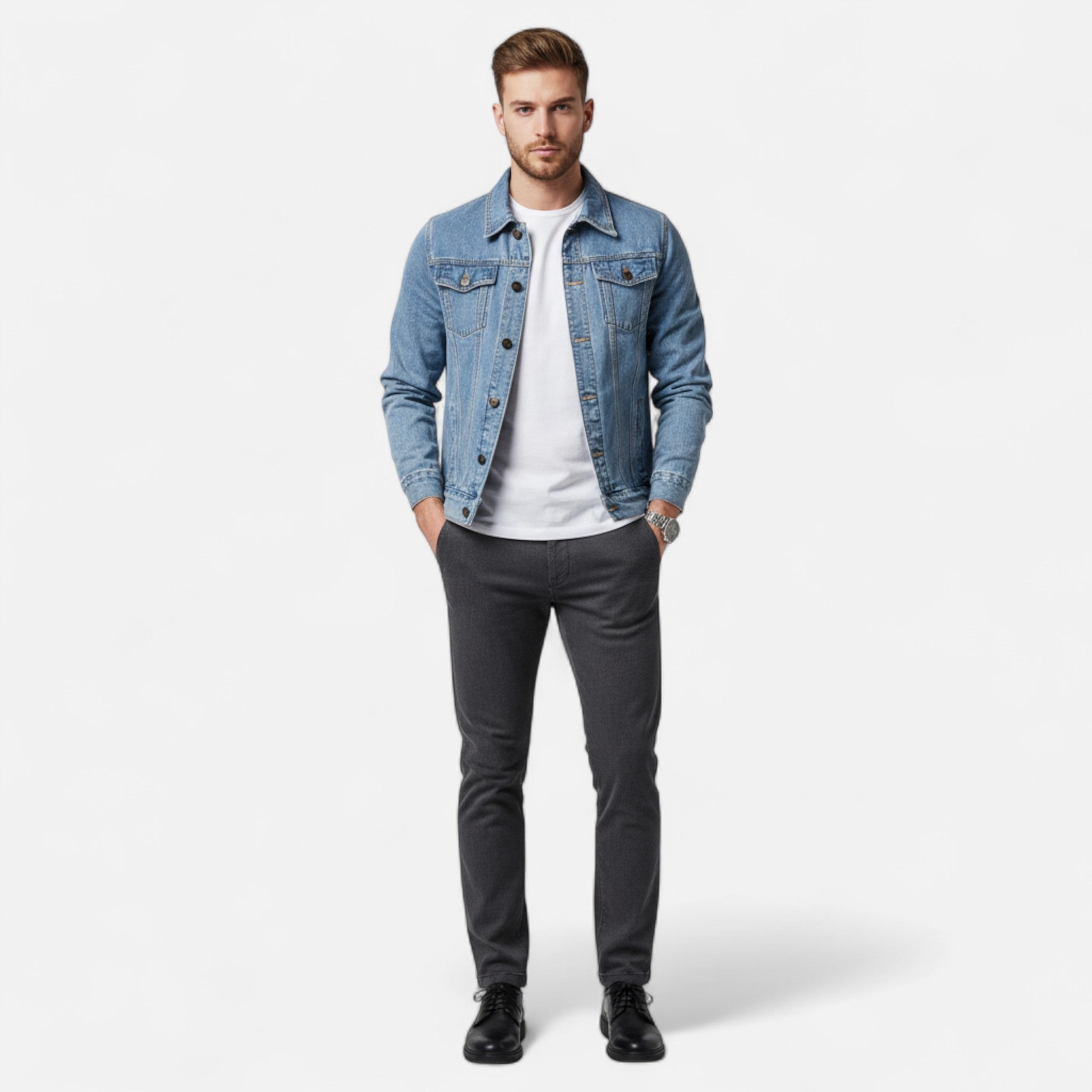 Ancienne Monde | Veste Homme Jean Slim Fit Vintage