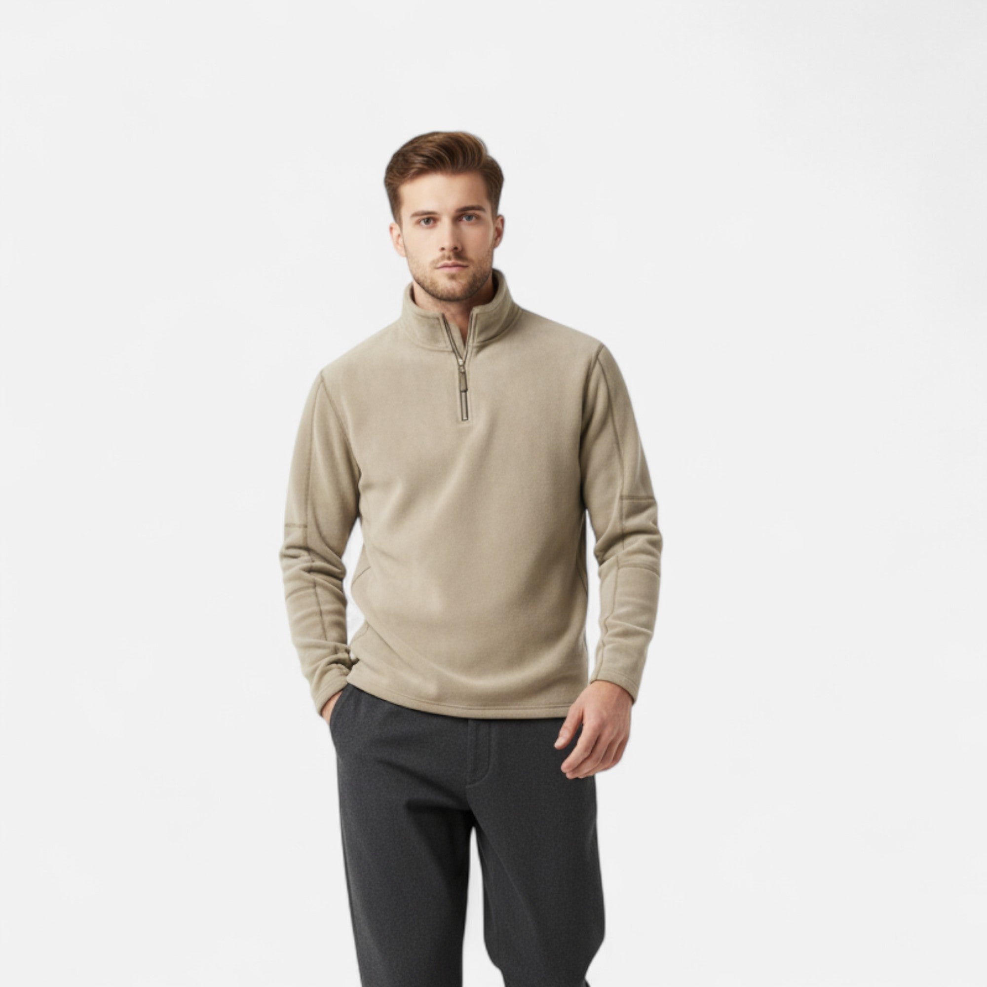 Ancienne Monde | Pull Zippé Homme Polaire Automne-Hiver