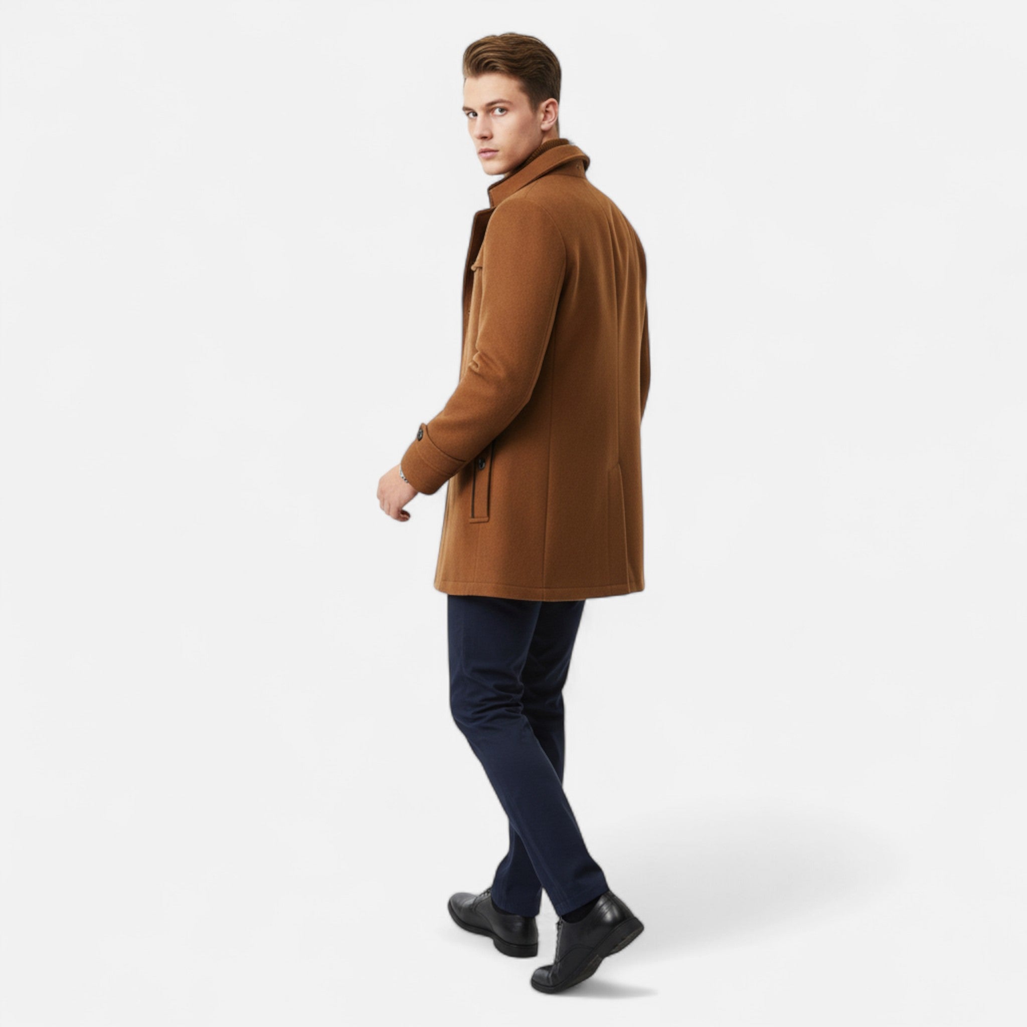Ancienne Monde | Trench Homme Laine Col Double Zippé