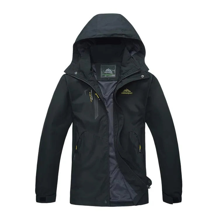 Chaqueta cortavientos de poliéster para mujer – Capucha desmontable y bolsillos con cremallera
